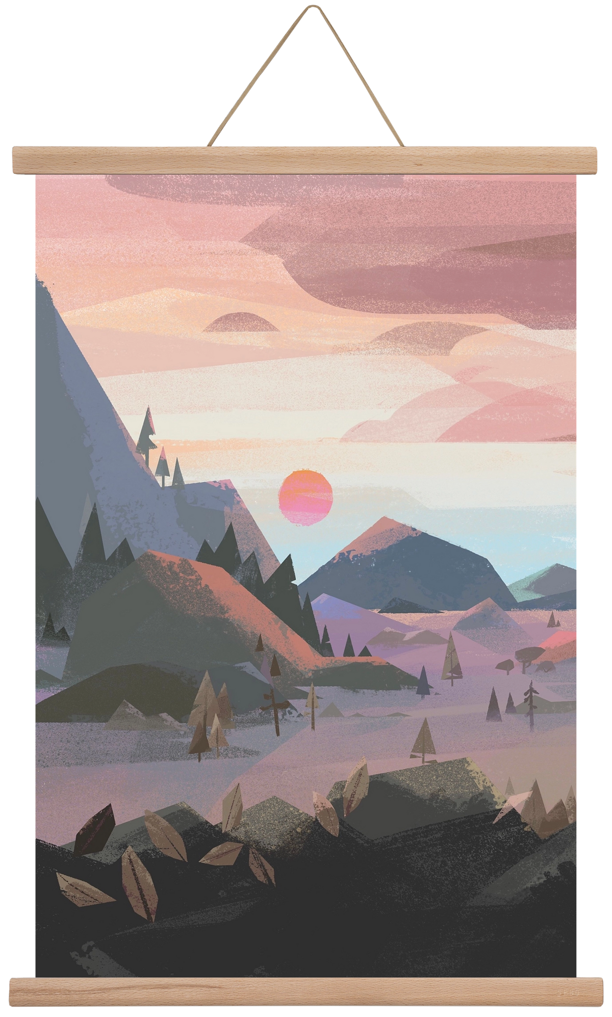 Sunrise, 40x60 cm (40x60 cm), Tölgy akasztó