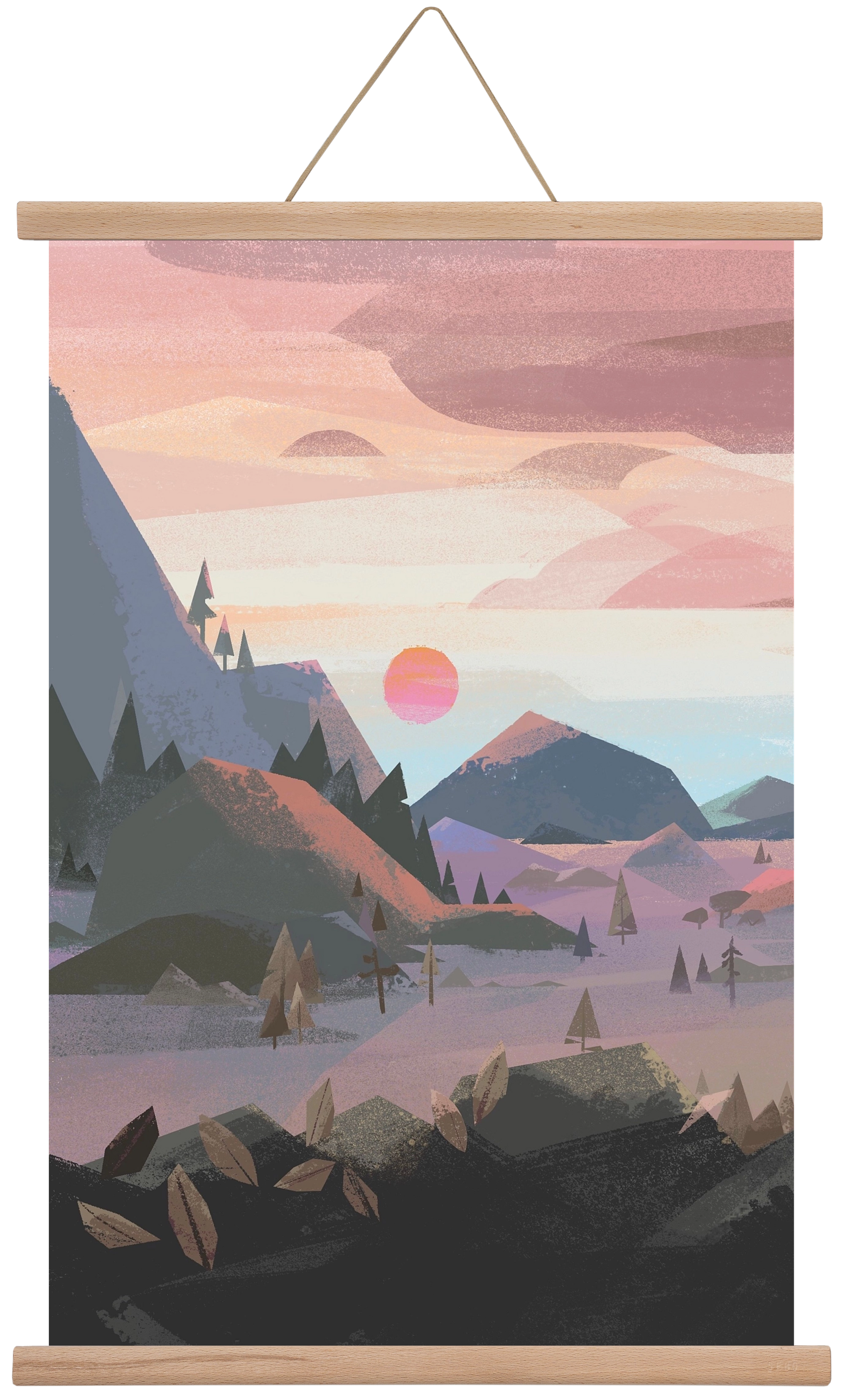 Sunrise, 40x60 cm (40x60 cm), Tölgy akasztó