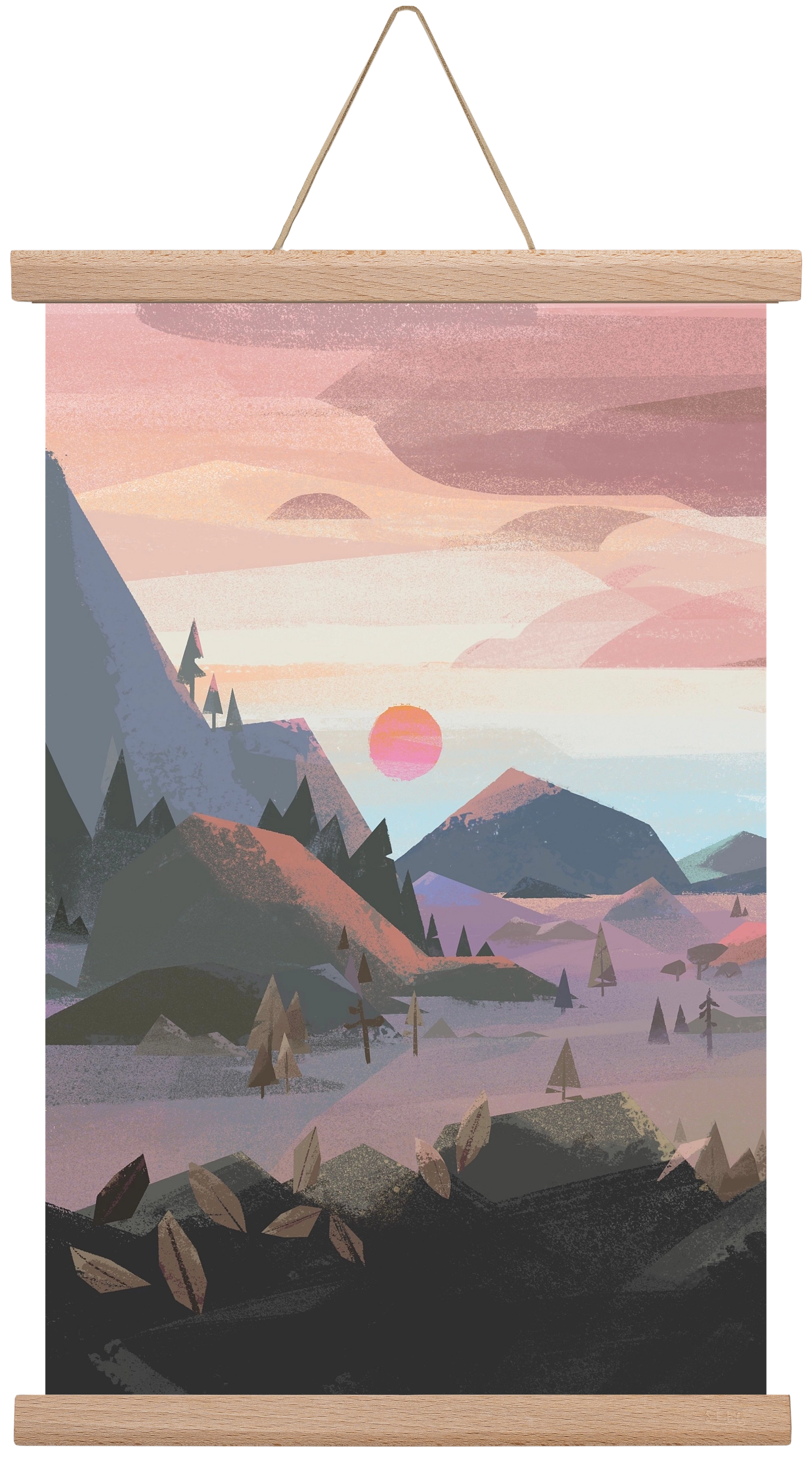 Sunrise, 30x45 cm (30x45 cm), Tölgy akasztó