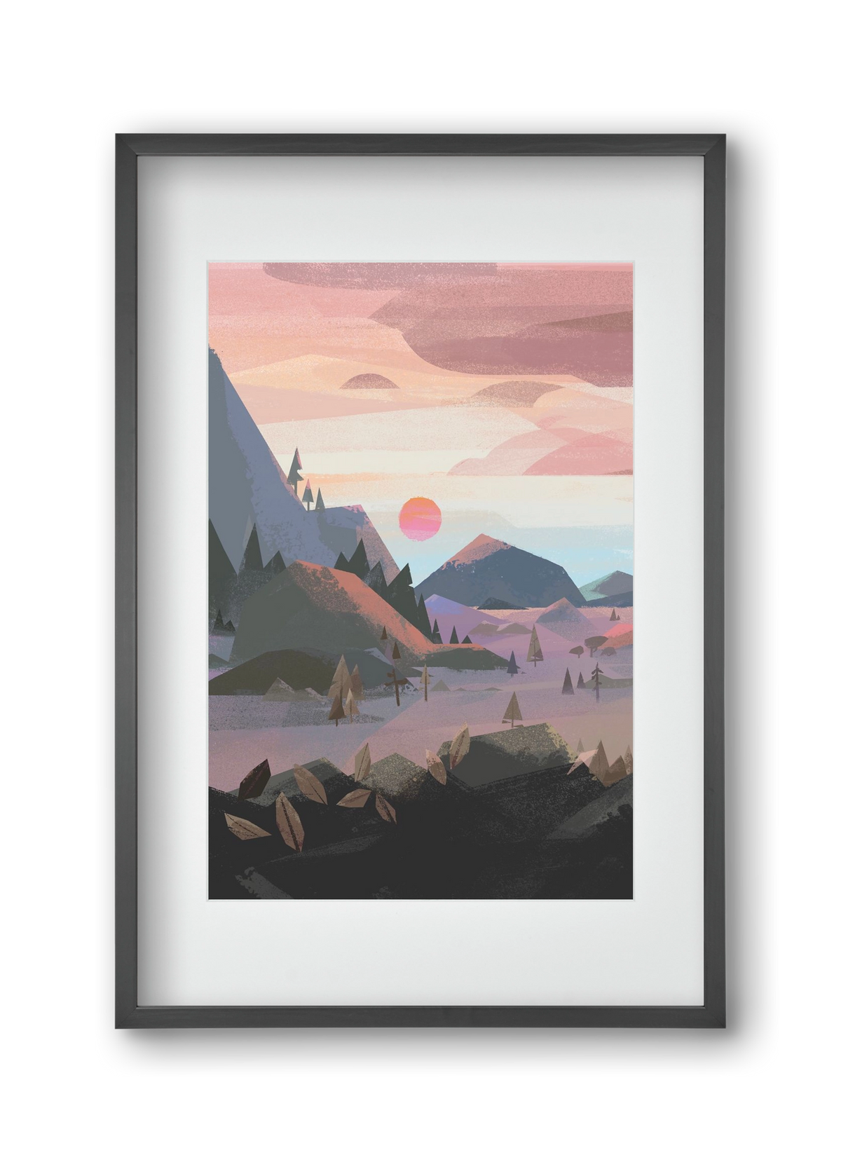 Sunrise, 30x45 cm (20x30 cm), Fekete keret, paszpartuval