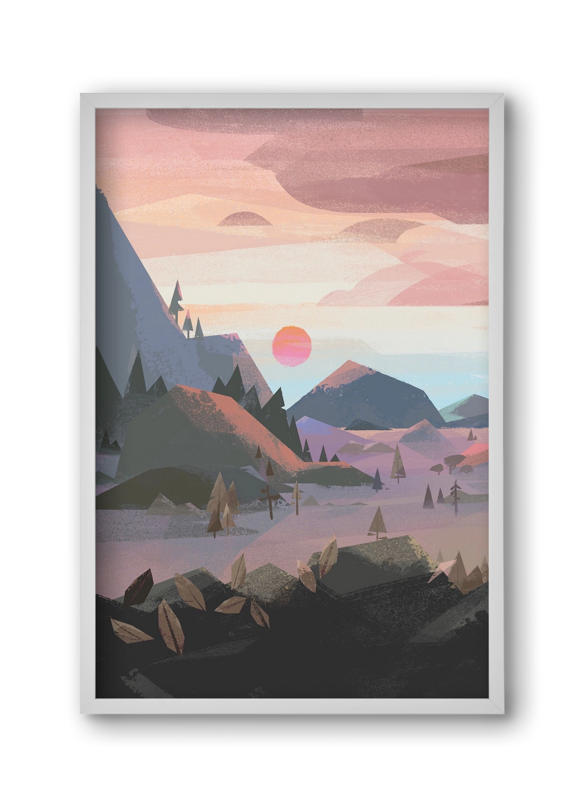 Sunrise, 30x45 cm (30x45 cm), Fehér keret