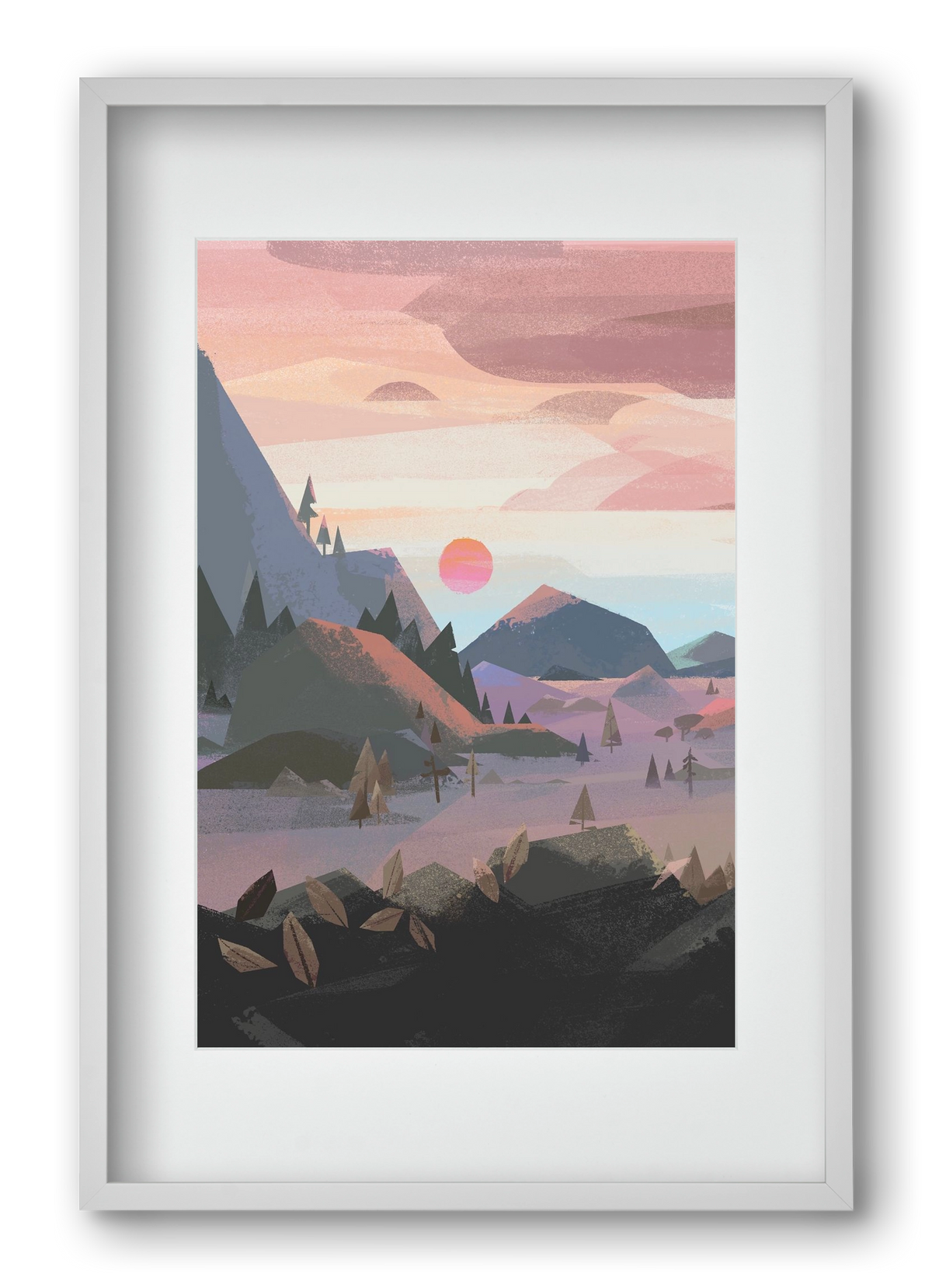 Sunrise, 40x60 cm (30x45 cm), Fehér keret, paszpartuval