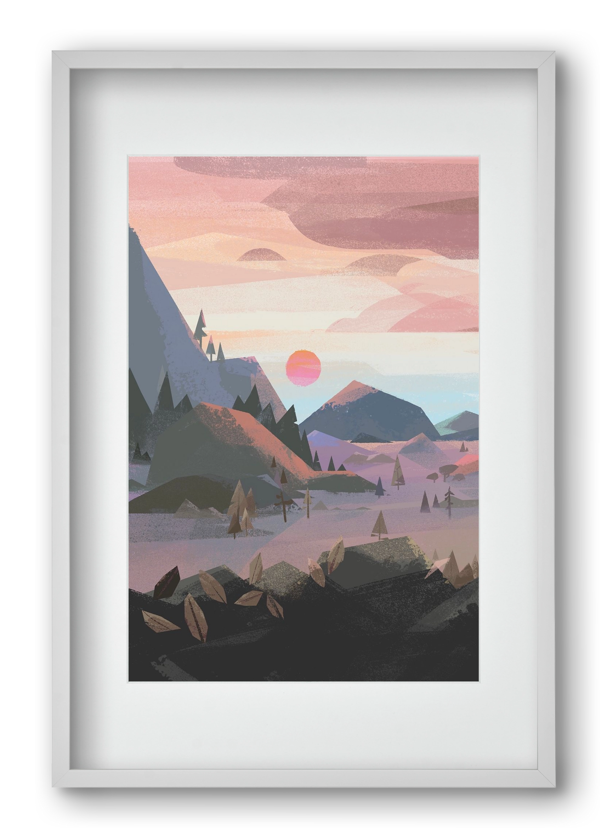 Sunrise, 40x60 cm (30x45 cm), Fehér keret, paszpartuval