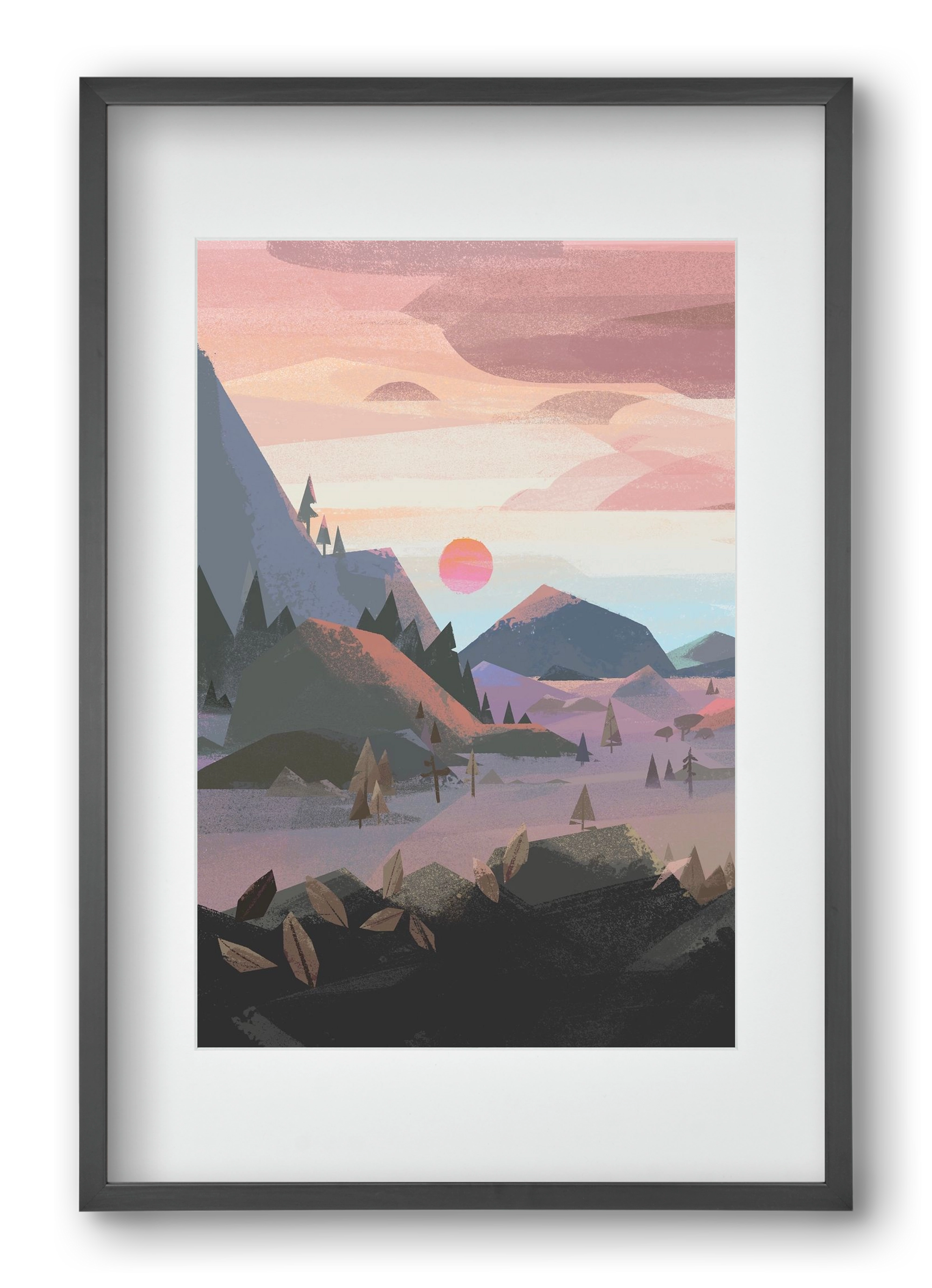 Sunrise, 40x60 cm (30x45 cm), Fekete keret, paszpartuval