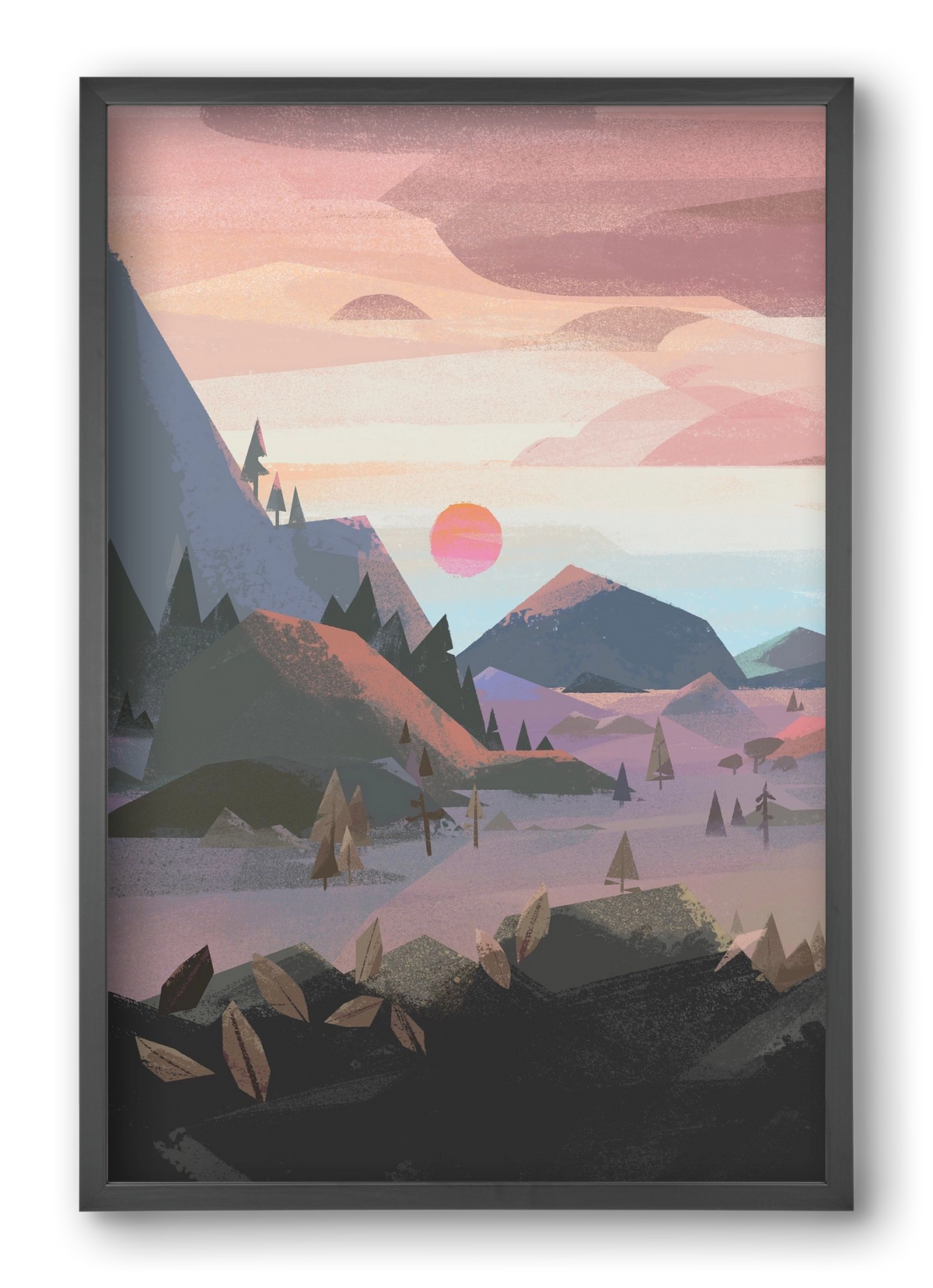 Sunrise, 40x60 cm (40x60 cm), Fekete keret