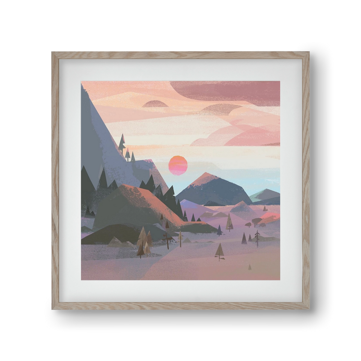 Sunrise, 30x30 cm (20x20 cm), Tölgy keret, paszpartuval