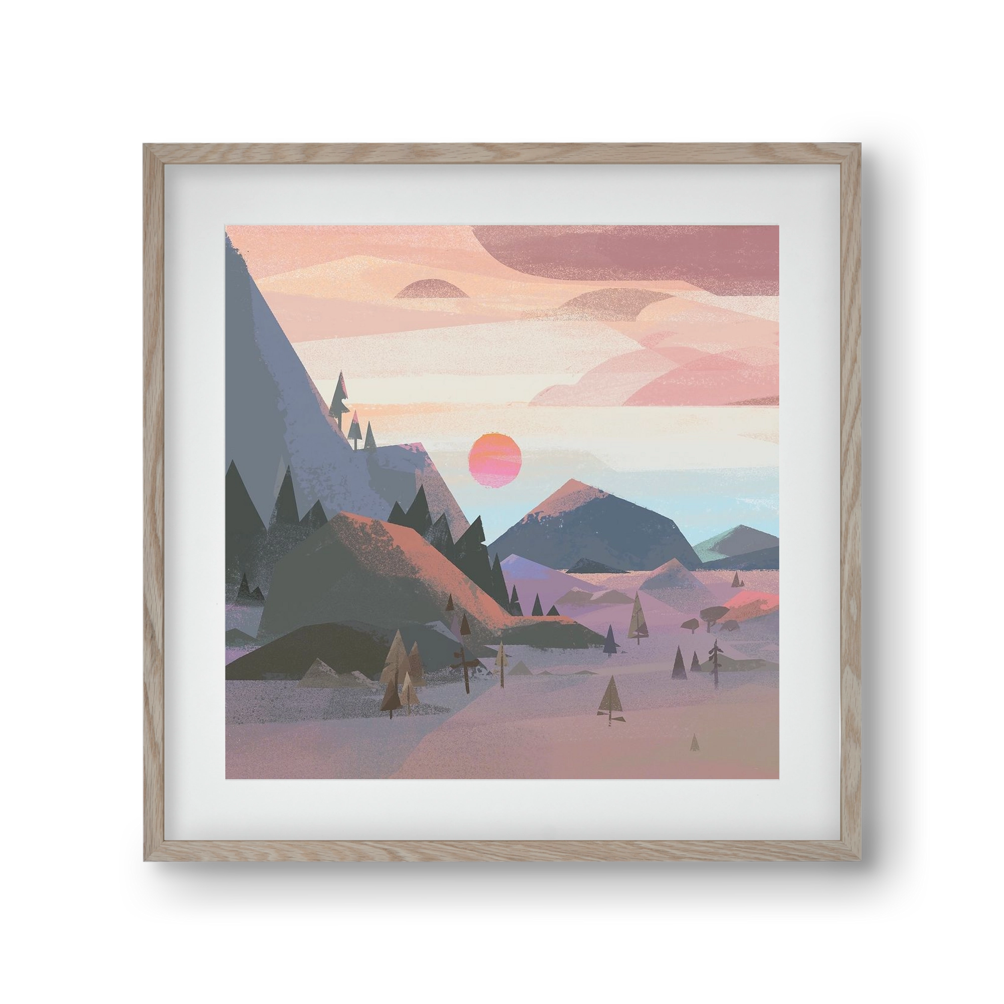 Sunrise, 30x30 cm (20x20 cm), Tölgy keret, paszpartuval