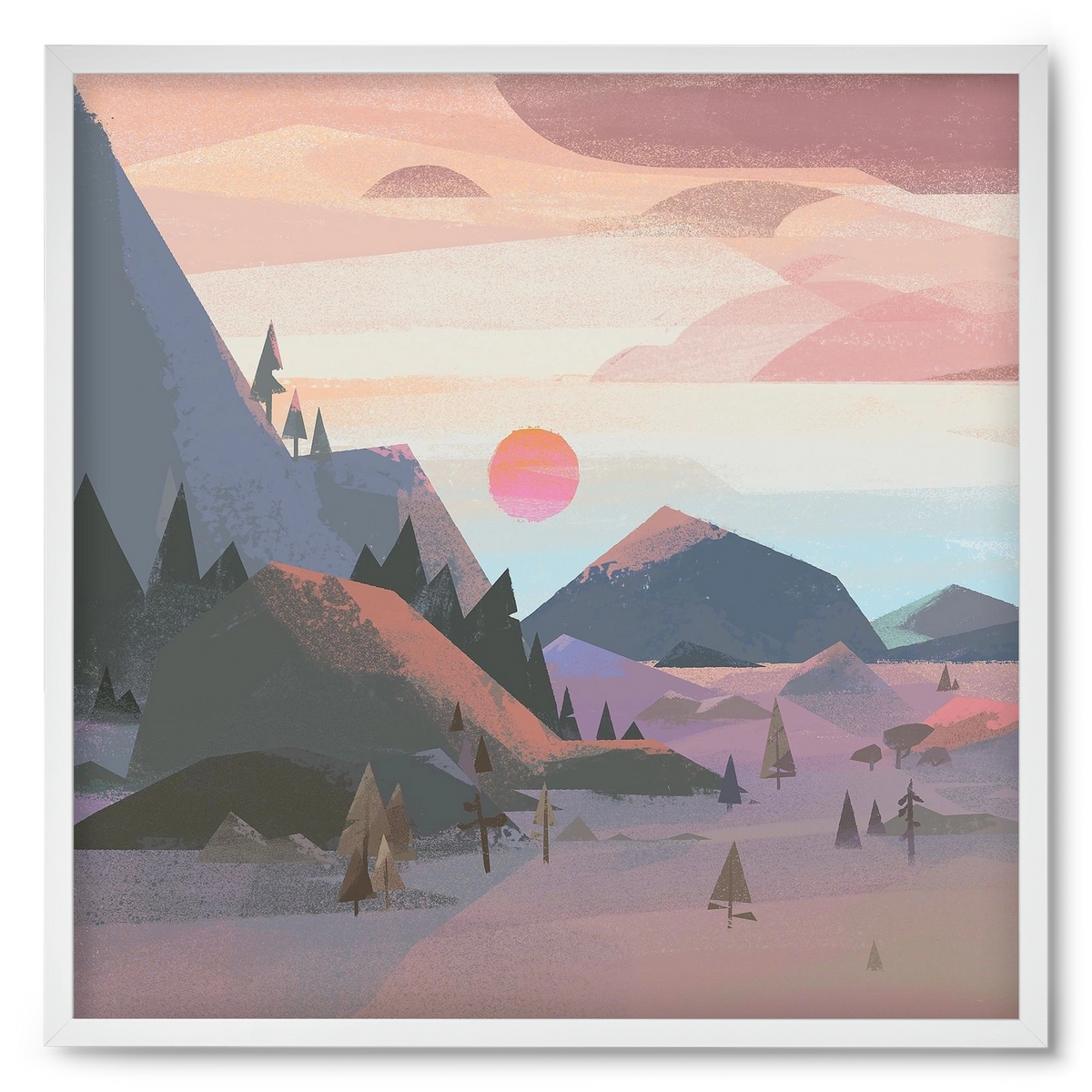 Sunrise, 50x50 cm (50x50 cm), Fehér keret