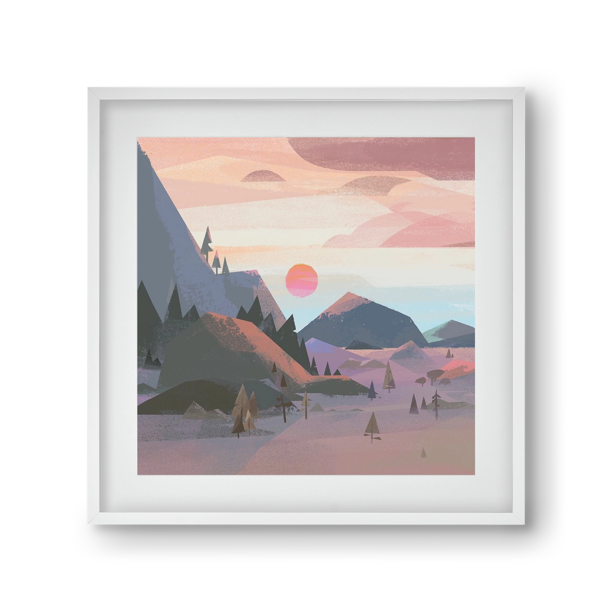 Sunrise, 30x30 cm (20x20 cm), Fehér keret, paszpartuval