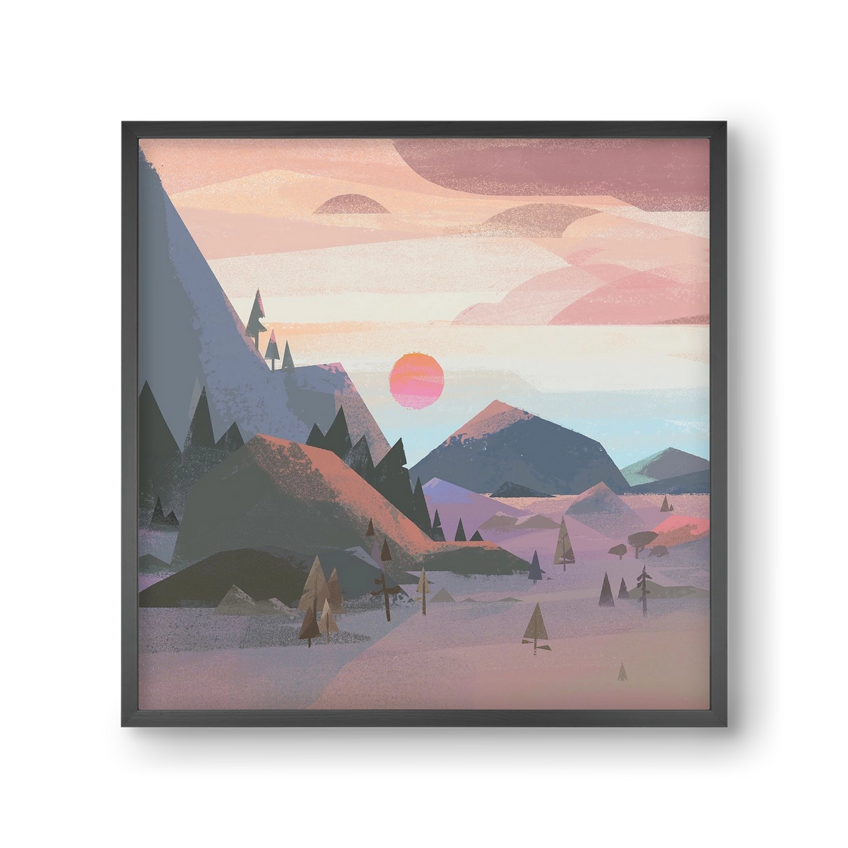 Sunrise, 30x30 cm (30x30 cm), Fekete keret