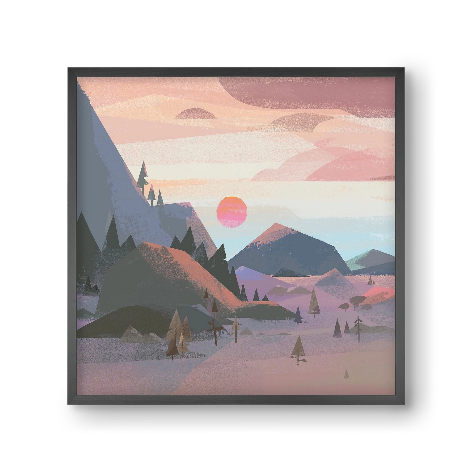 Sunrise, 30x30 cm (30x30 cm), Fekete keret