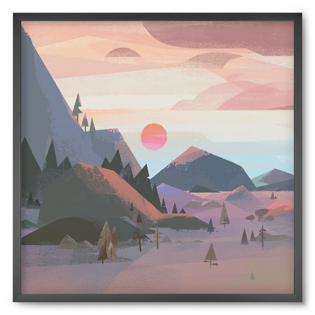 Sunrise, 50x50 cm (50x50 cm), Fekete keret