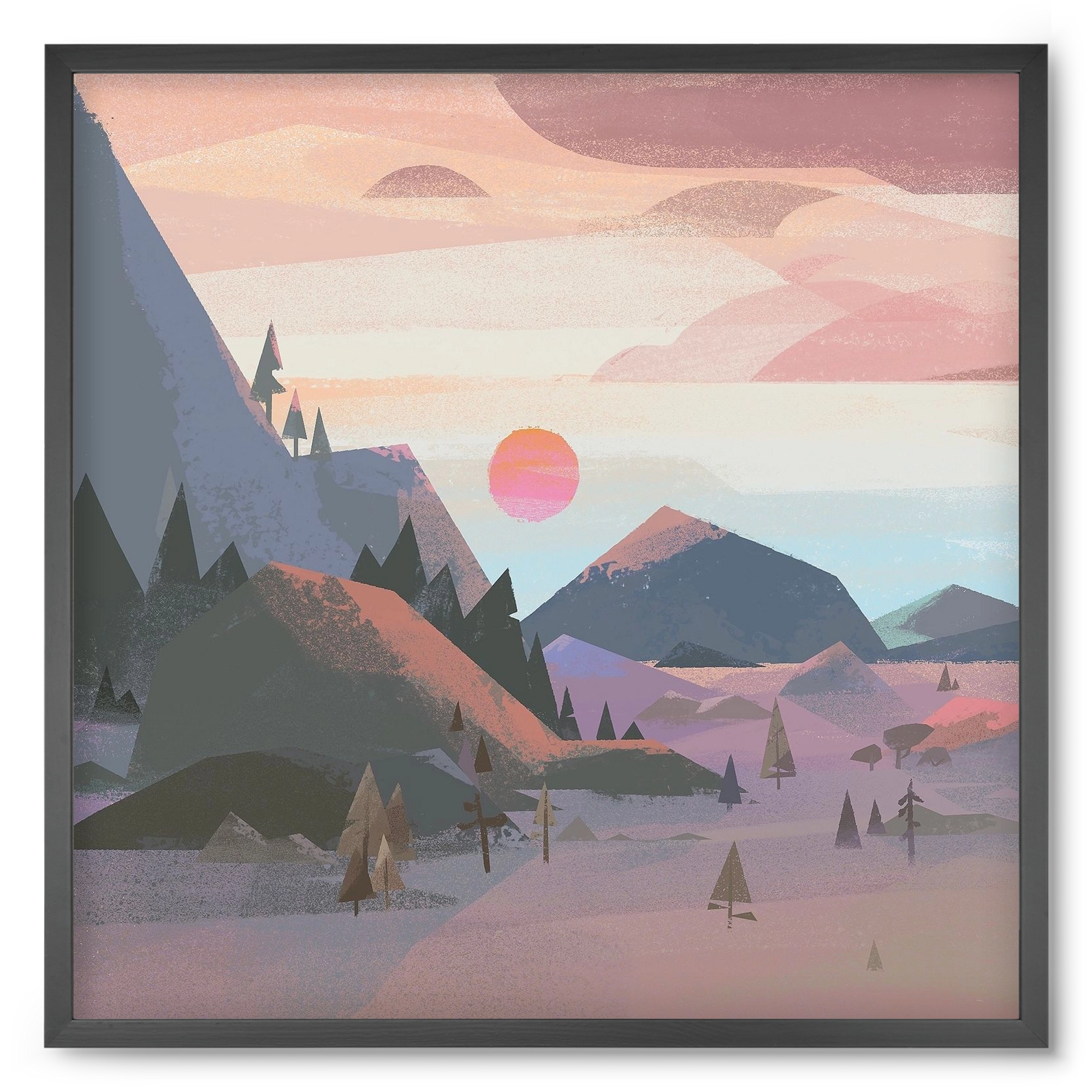 Sunrise, 50x50 cm (50x50 cm), Fekete keret