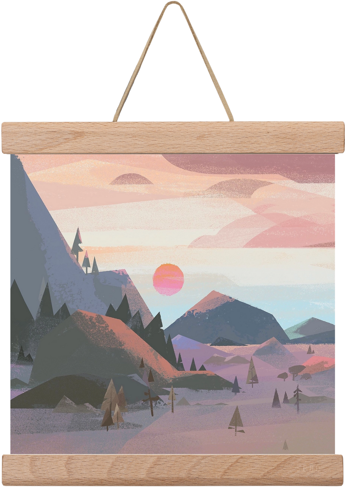 Sunrise, 20x20 cm (20x20 cm), Tölgy akasztó