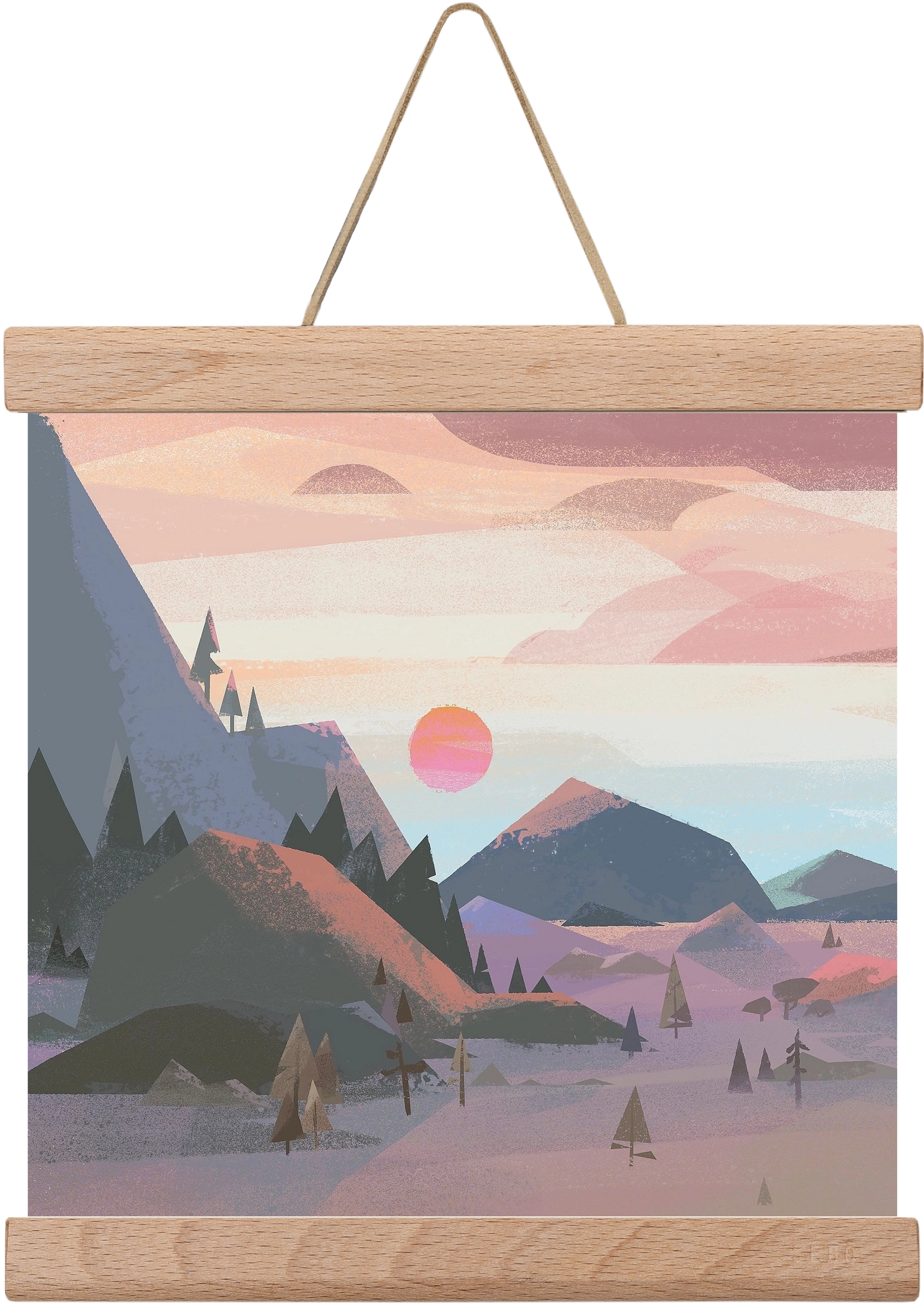 Sunrise, 20x20 cm (20x20 cm), Tölgy akasztó