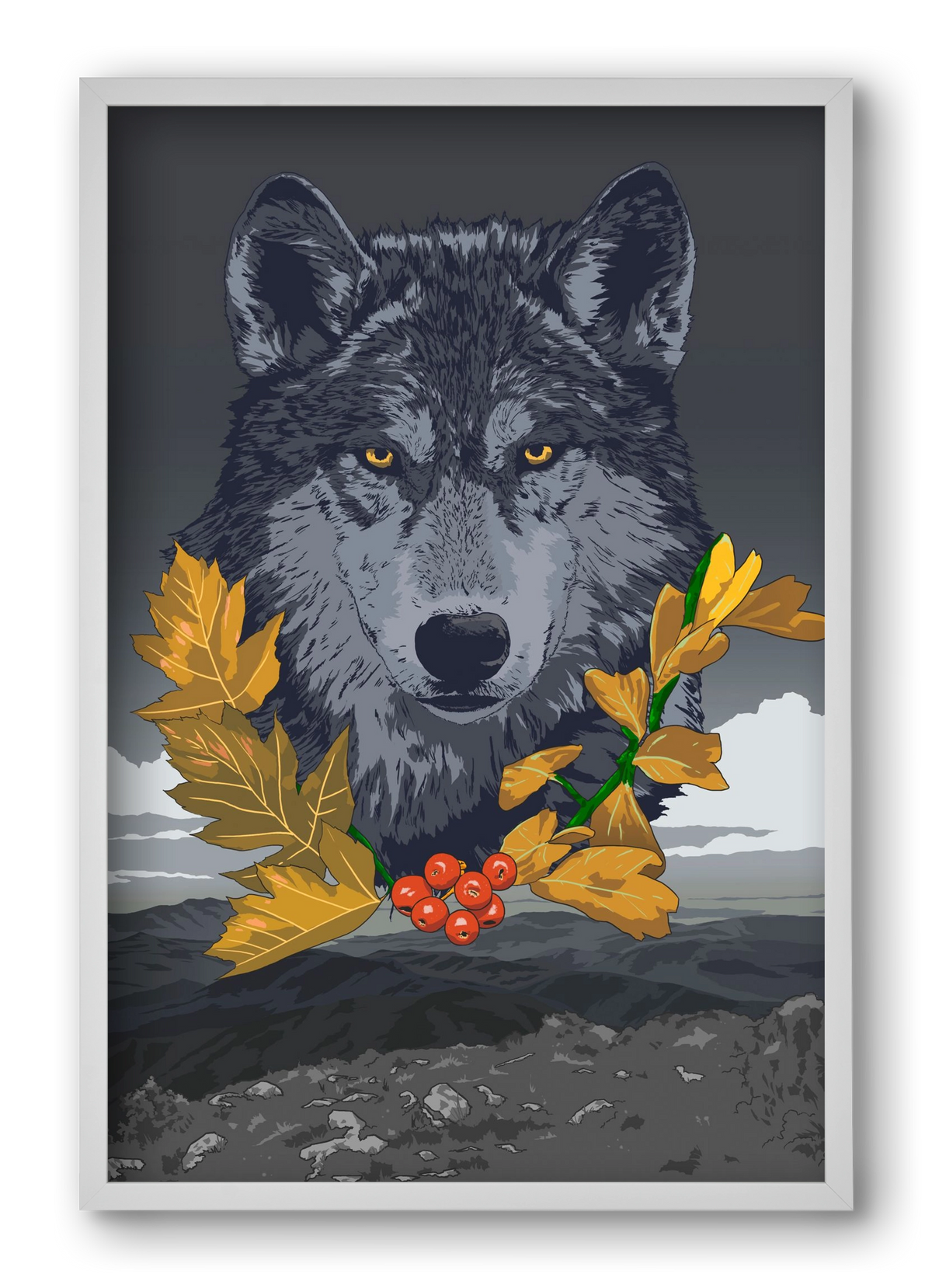 lupus, 40x60 cm (40x60 cm), Fehér keret