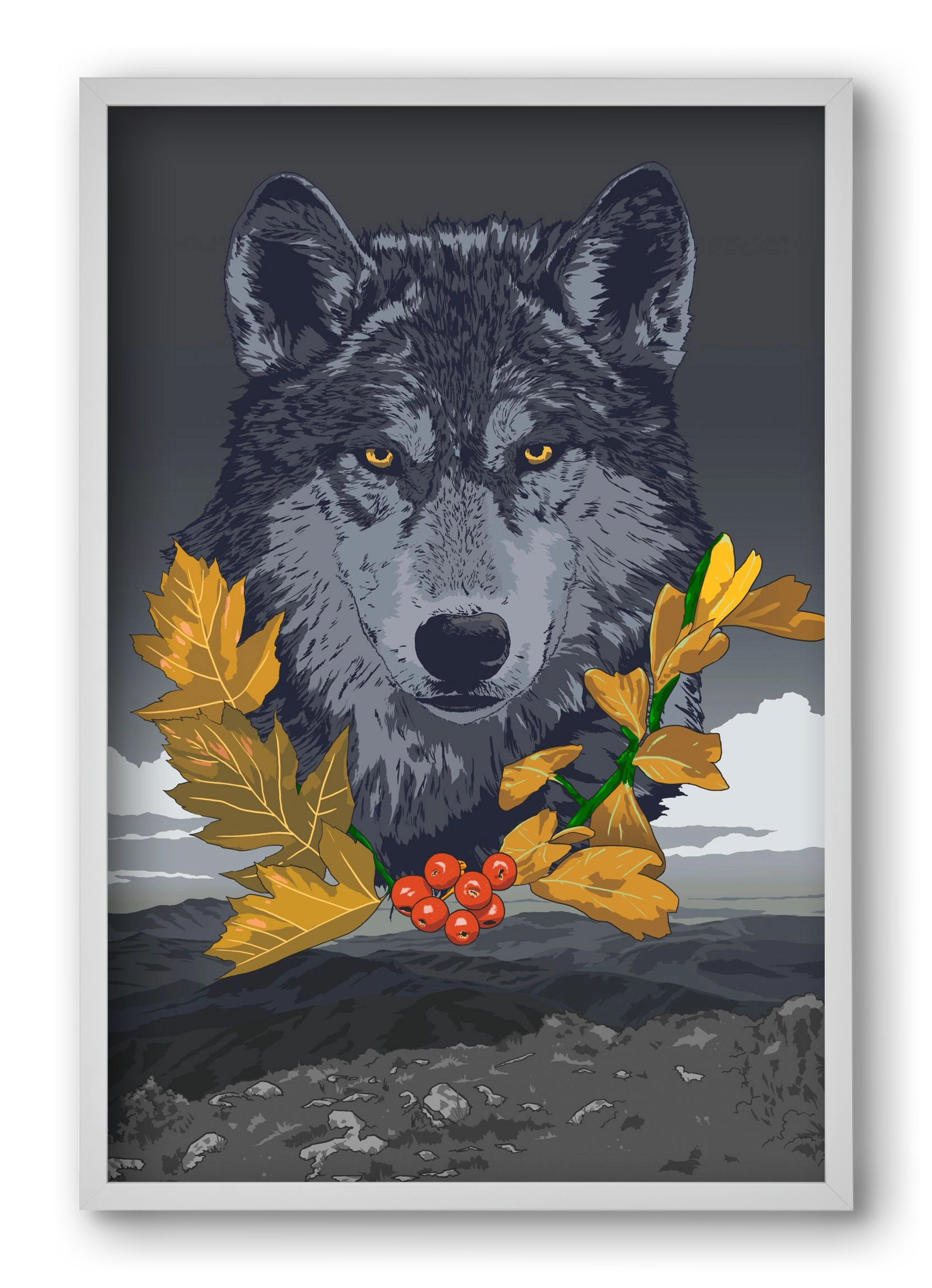 lupus, 40x60 cm (40x60 cm), Fehér keret