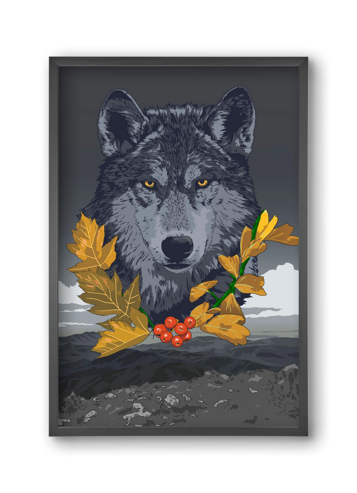lupus, 30x45 cm (30x45 cm), Fekete keret