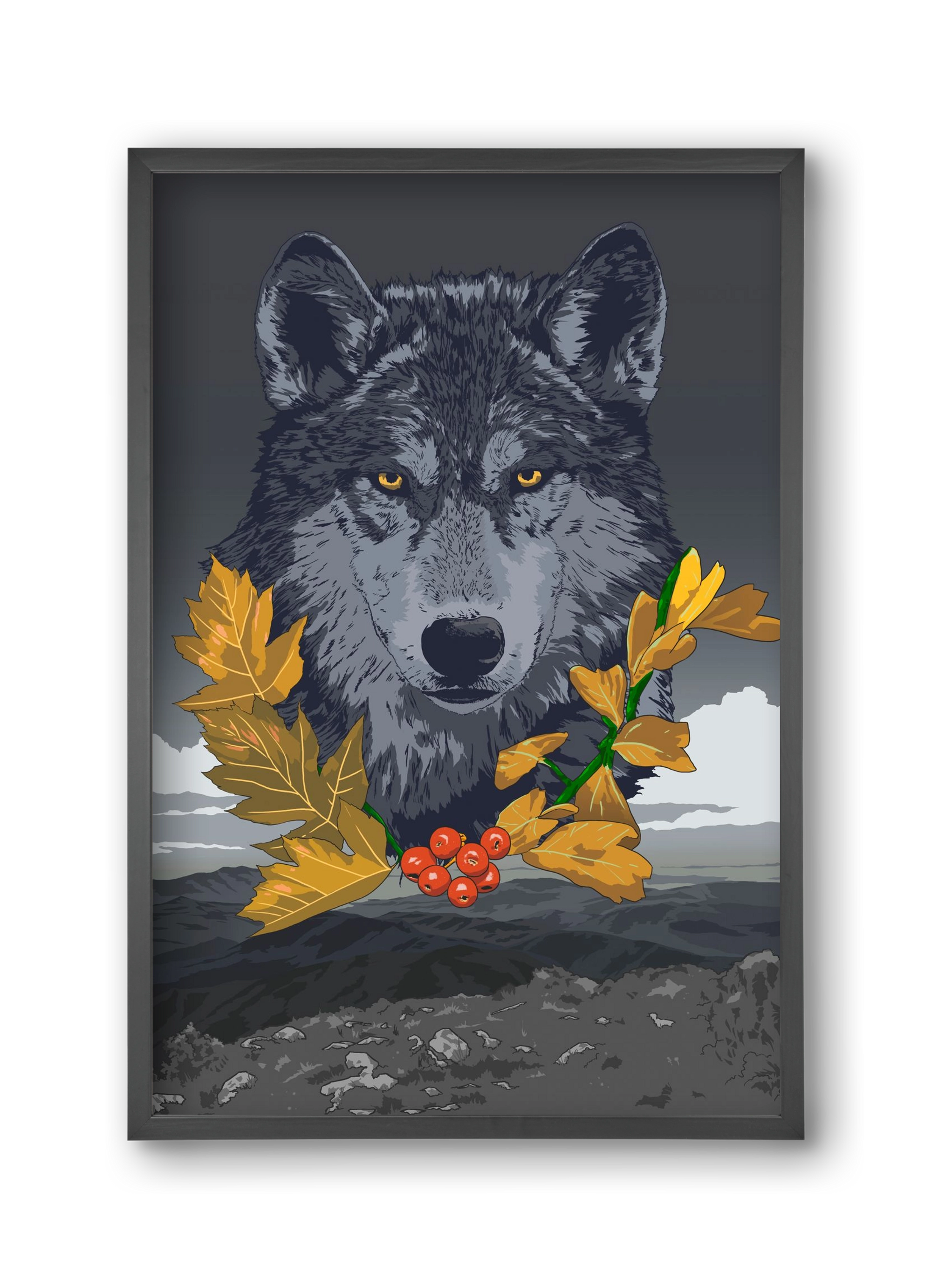lupus, 30x45 cm (30x45 cm), Fekete keret