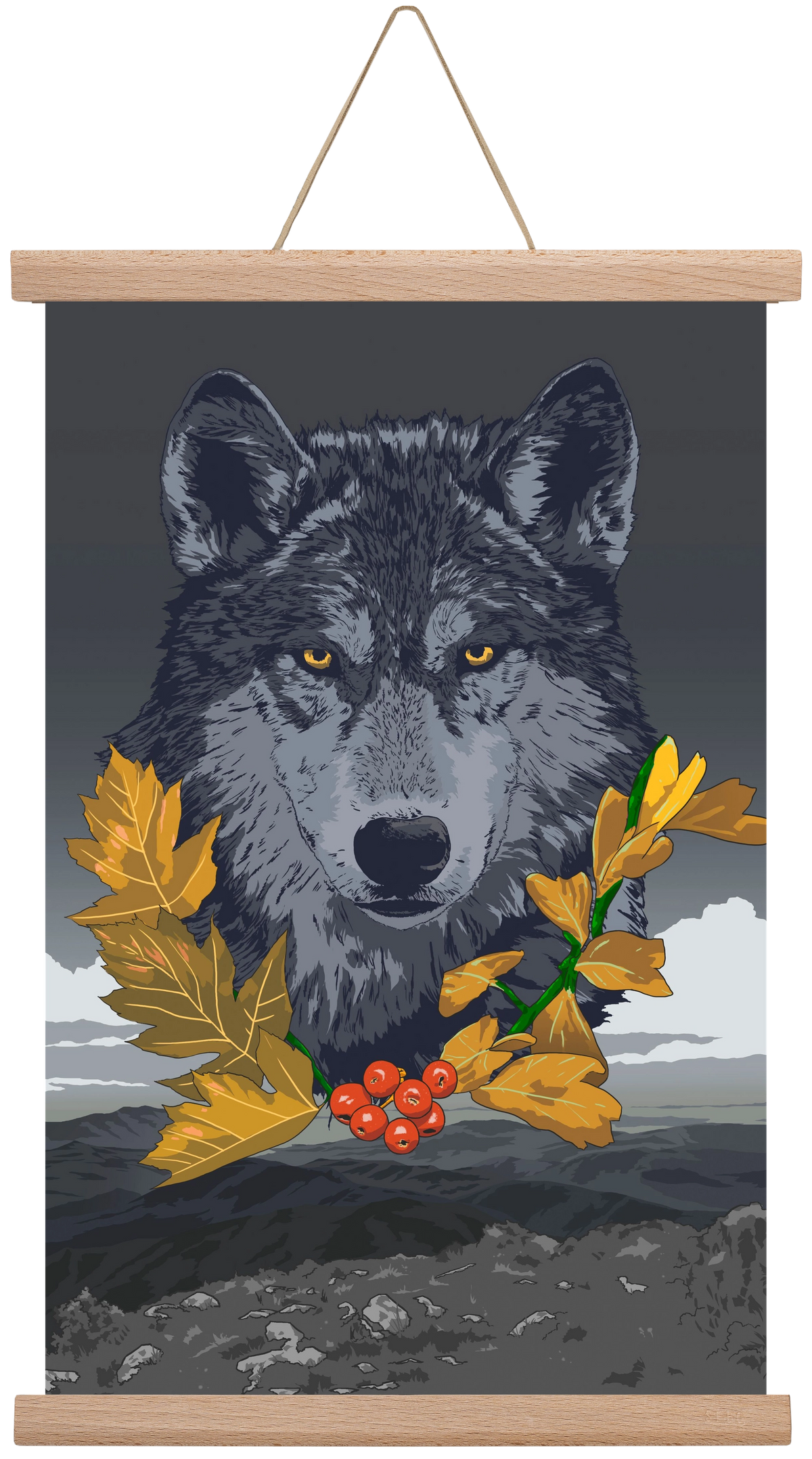 lupus, 30x45 cm (30x45 cm), Tölgy akasztó