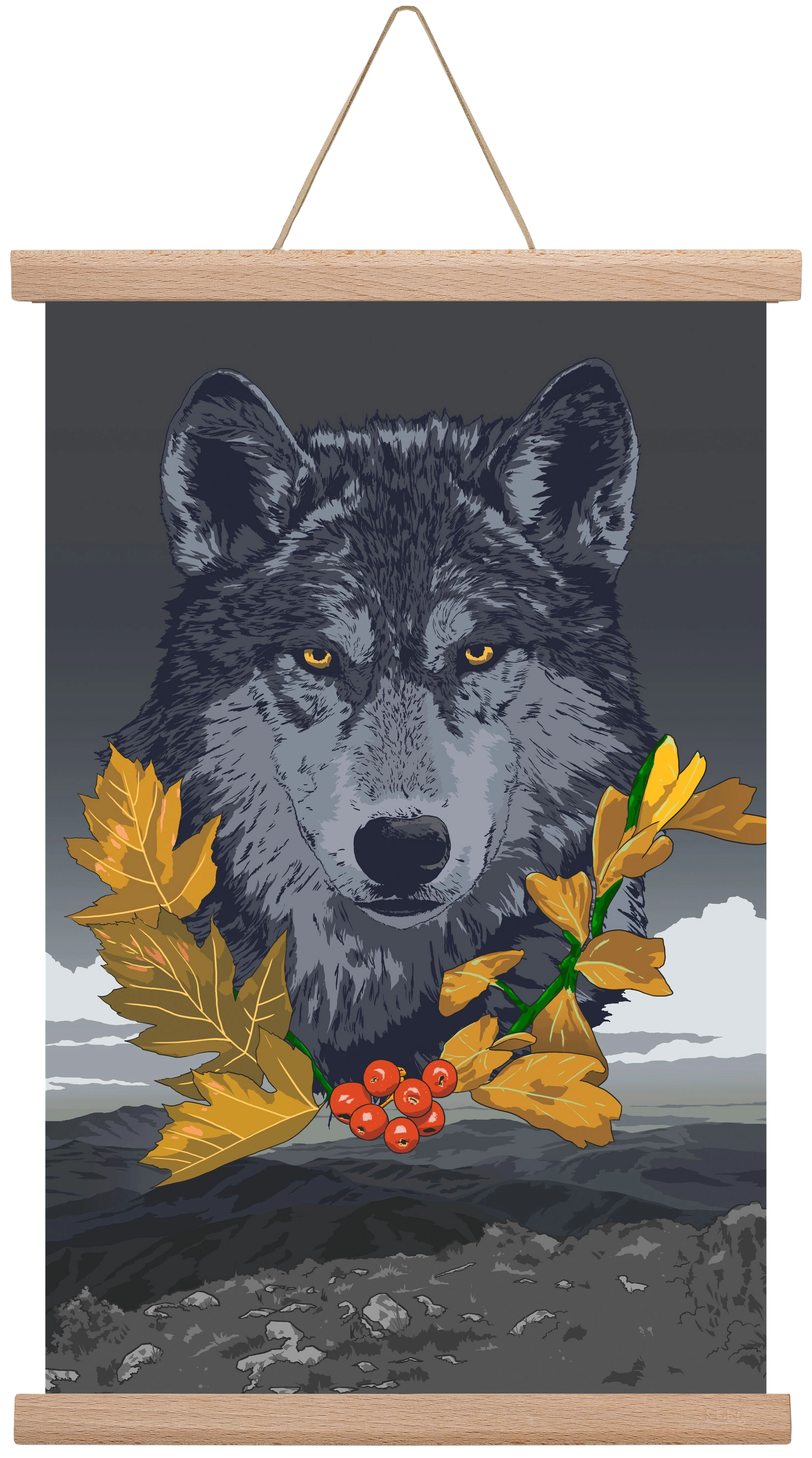 lupus, 30x45 cm (30x45 cm), Tölgy akasztó