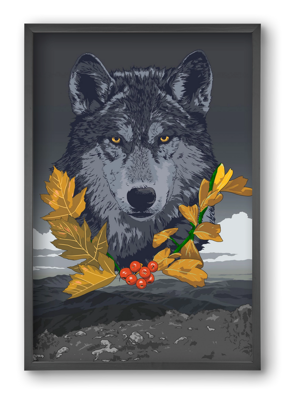 lupus, 40x60 cm (40x60 cm), Fekete keret
