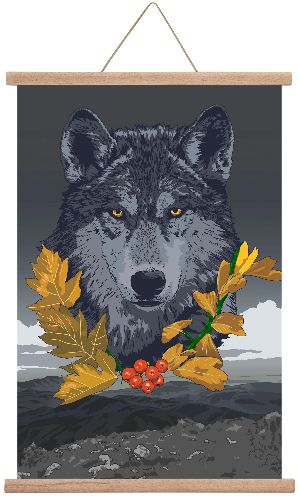 lupus, 40x60 cm (40x60 cm), Tölgy akasztó