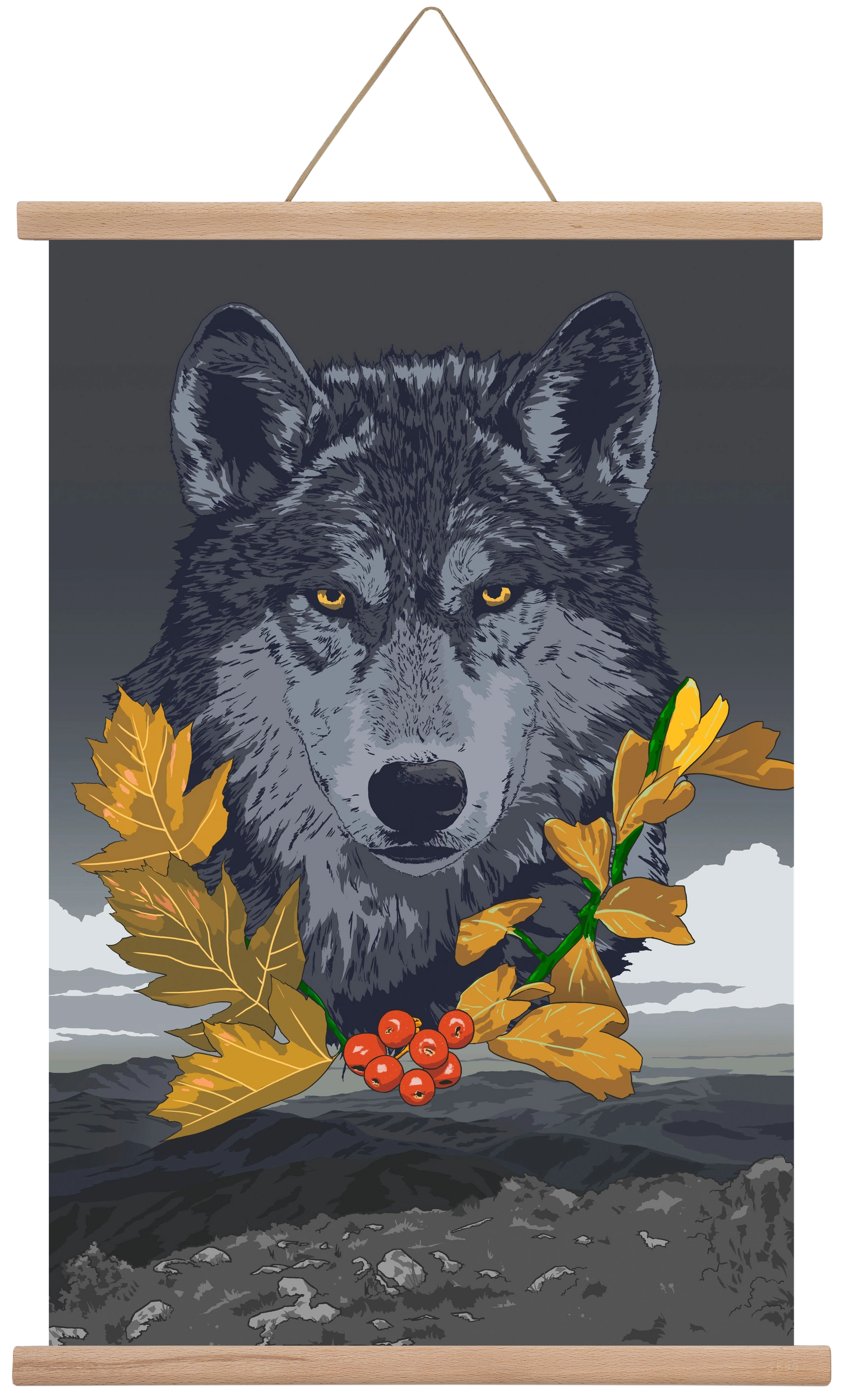 lupus, 40x60 cm (40x60 cm), Tölgy akasztó