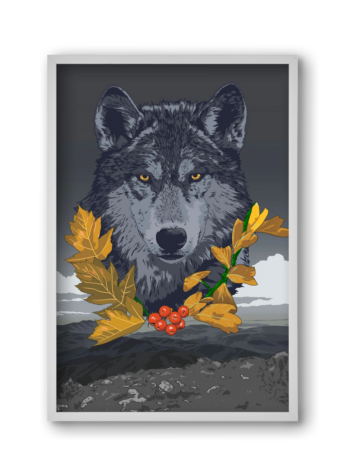 lupus, 30x45 cm (30x45 cm), Fehér keret