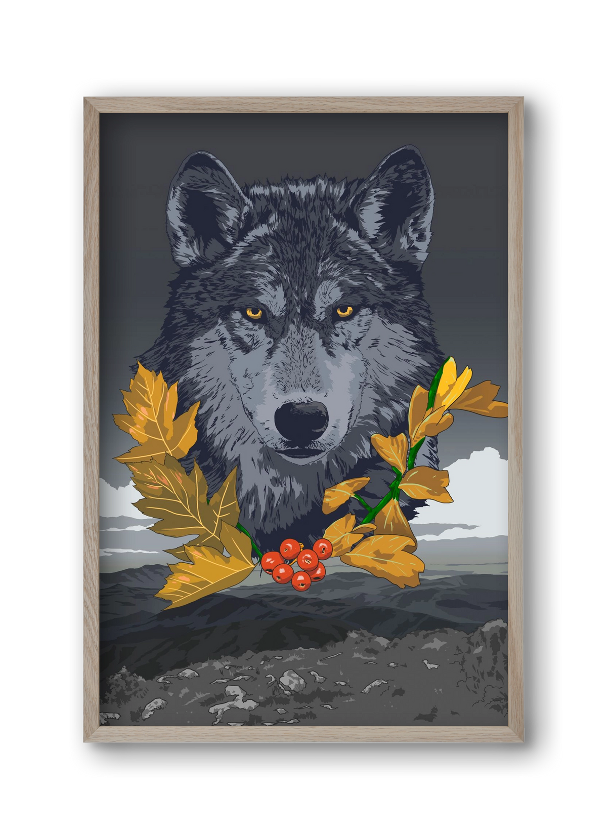 lupus, 30x45 cm (30x45 cm), Tölgy keret