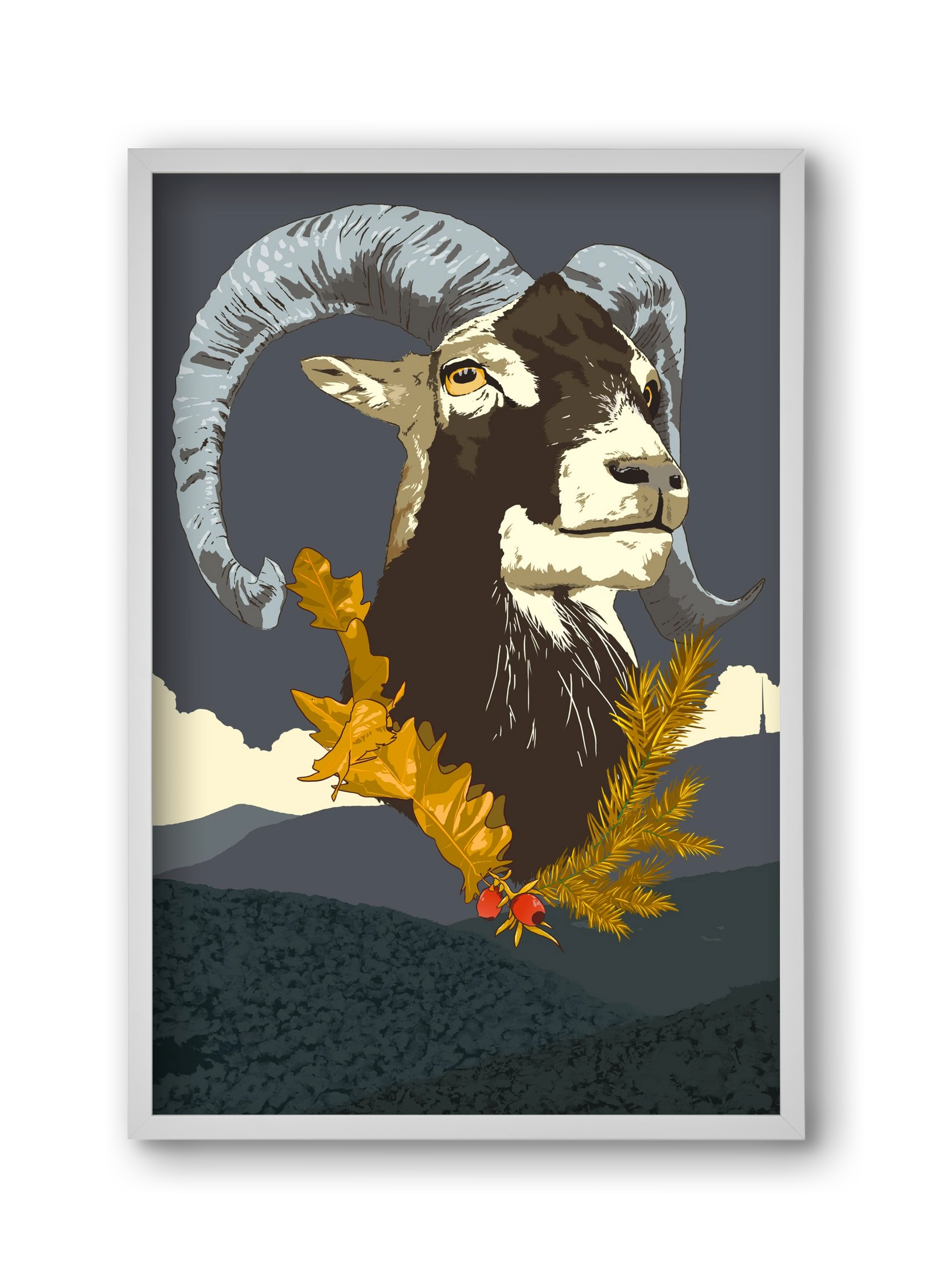 ovis, 30x45 cm (30x45 cm), Fehér keret