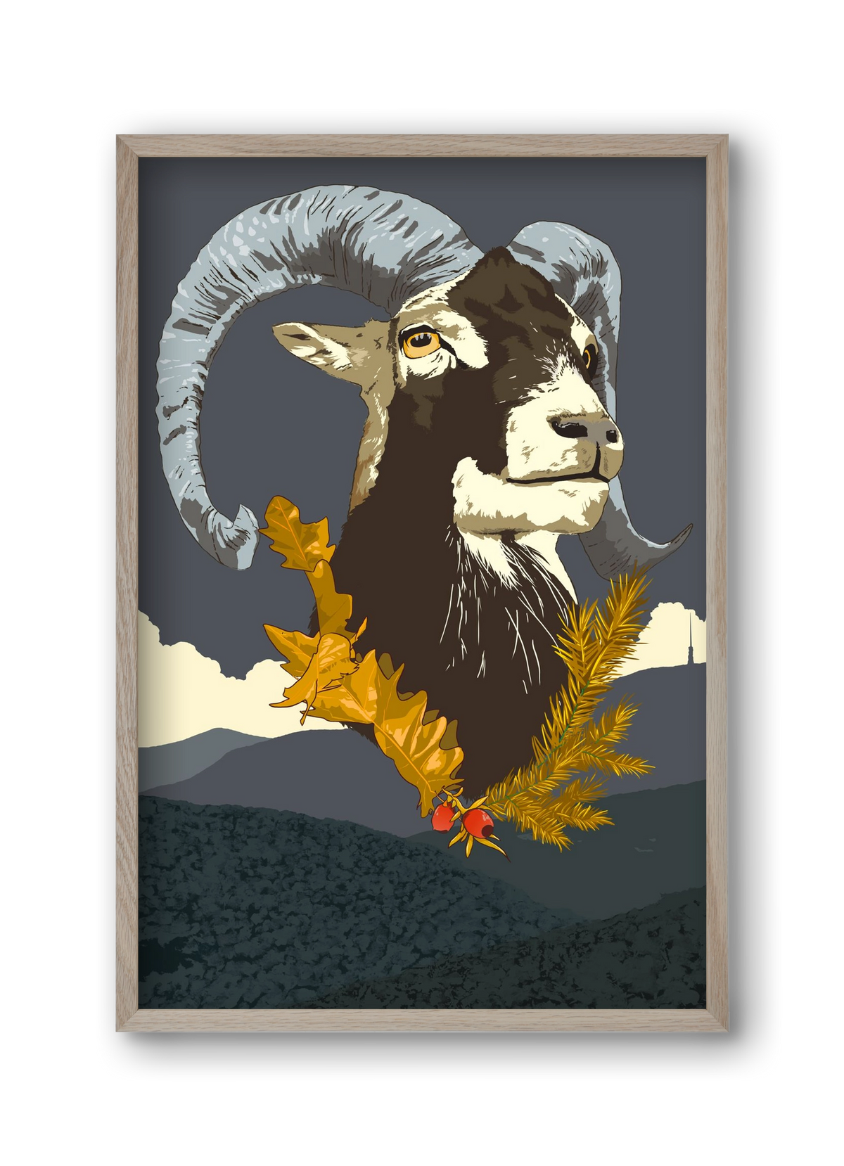 ovis, 30x45 cm (30x45 cm), Tölgy keret