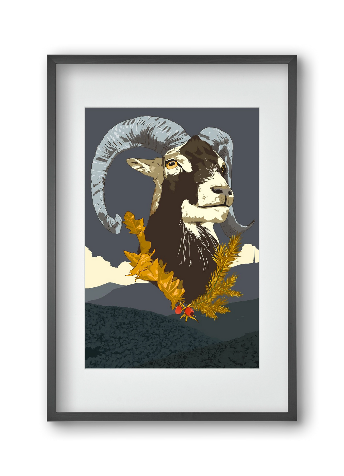 ovis, 30x45 cm (20x30 cm), Fekete keret, paszpartuval