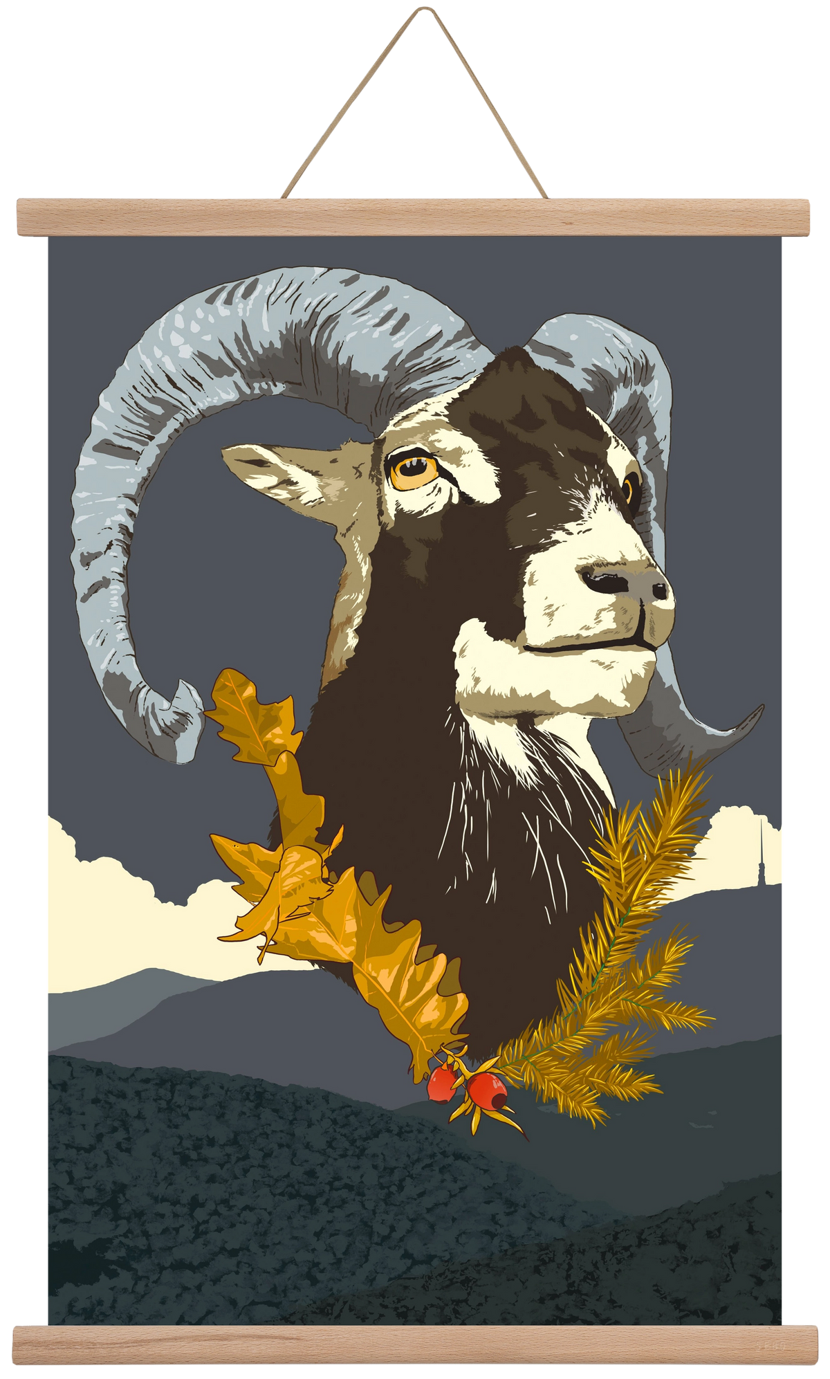 ovis, 40x60 cm (40x60 cm), Tölgy akasztó