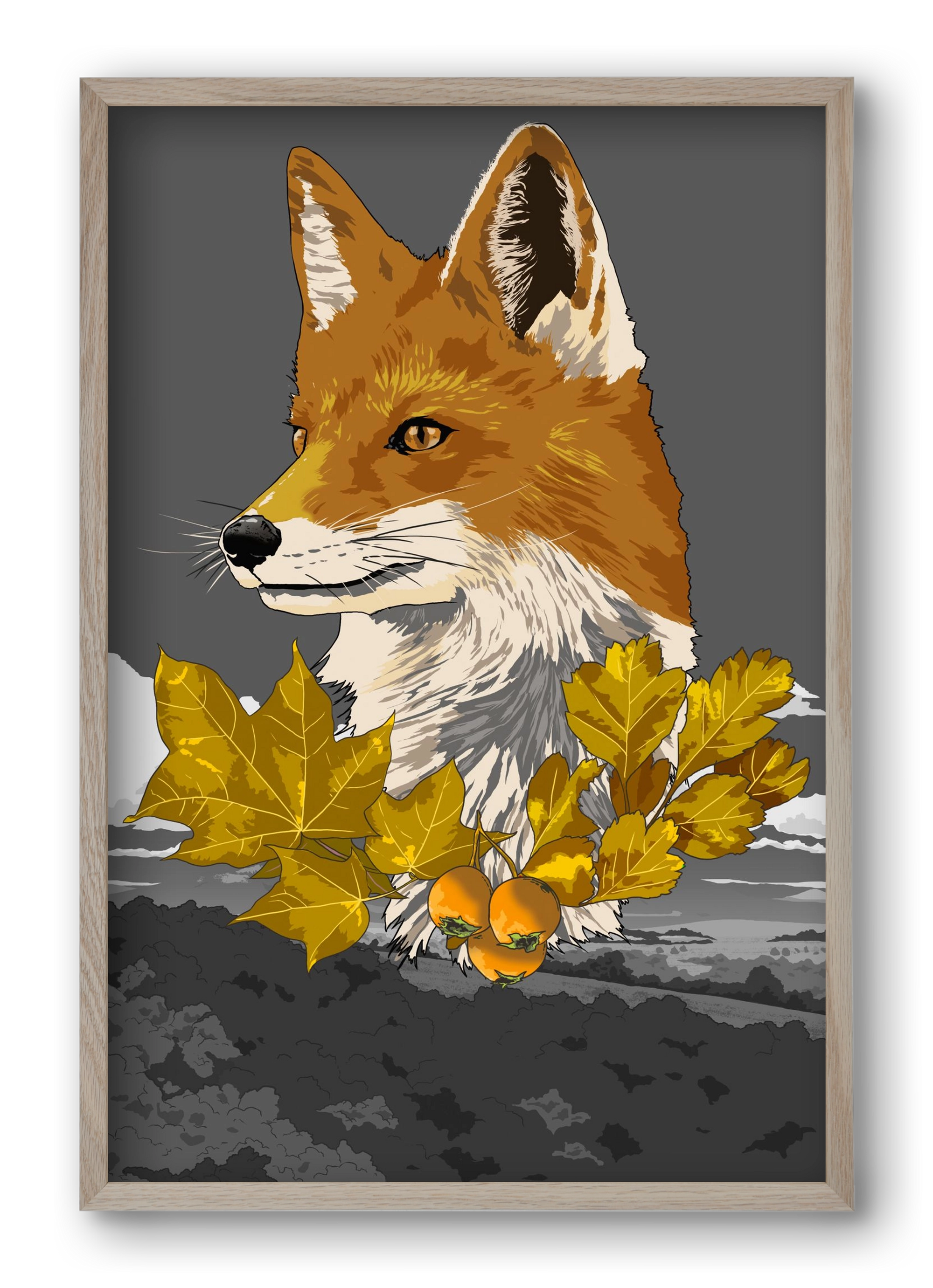 vulpes, 40x60 cm (40x60 cm), Tölgy keret