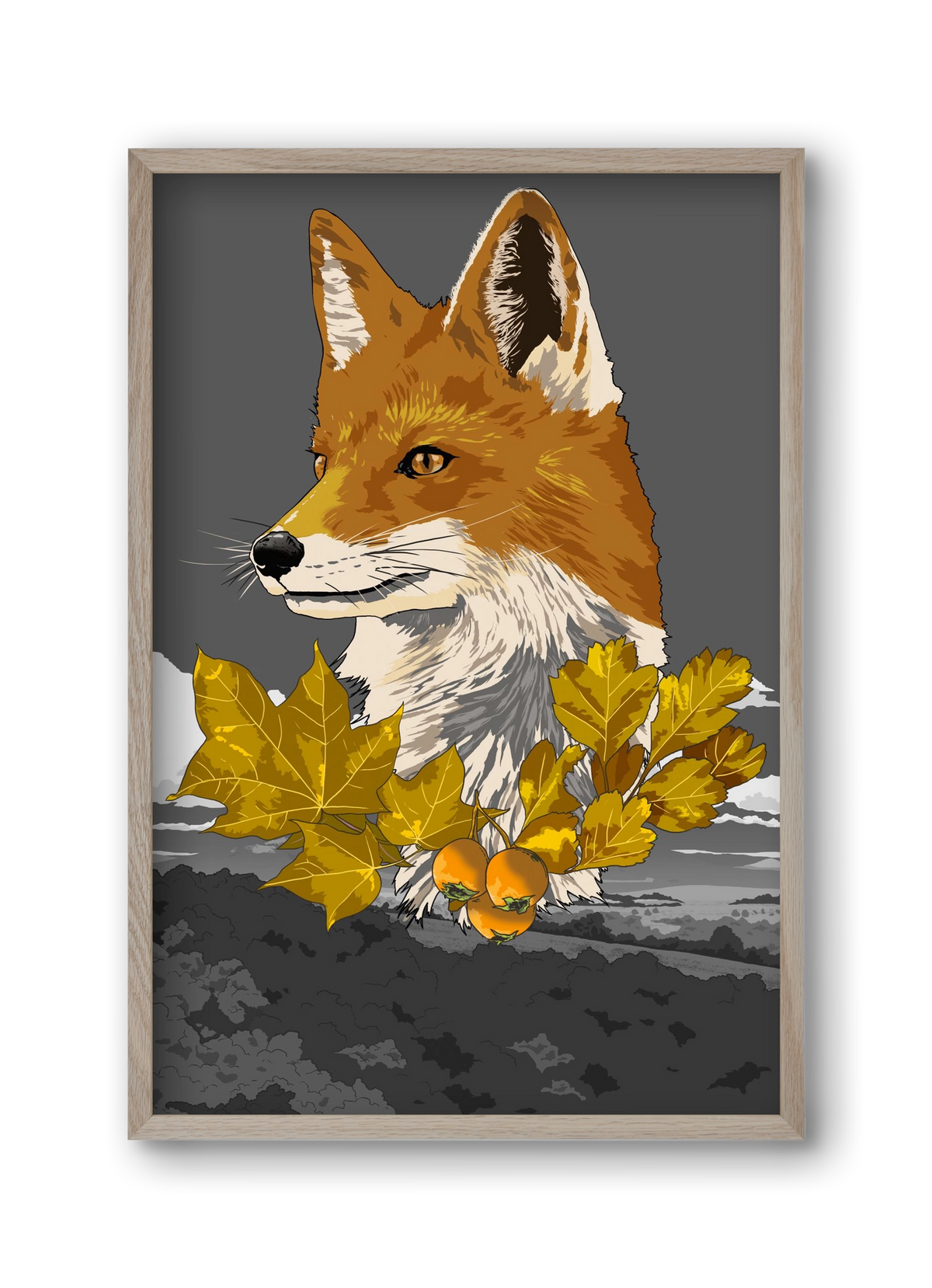 vulpes, 30x45 cm (30x45 cm), Tölgy keret