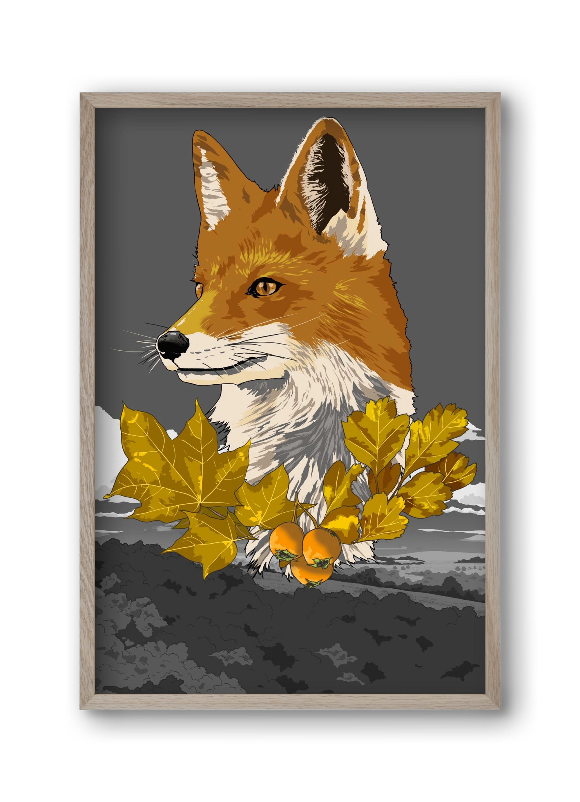 vulpes, 30x45 cm (30x45 cm), Tölgy keret