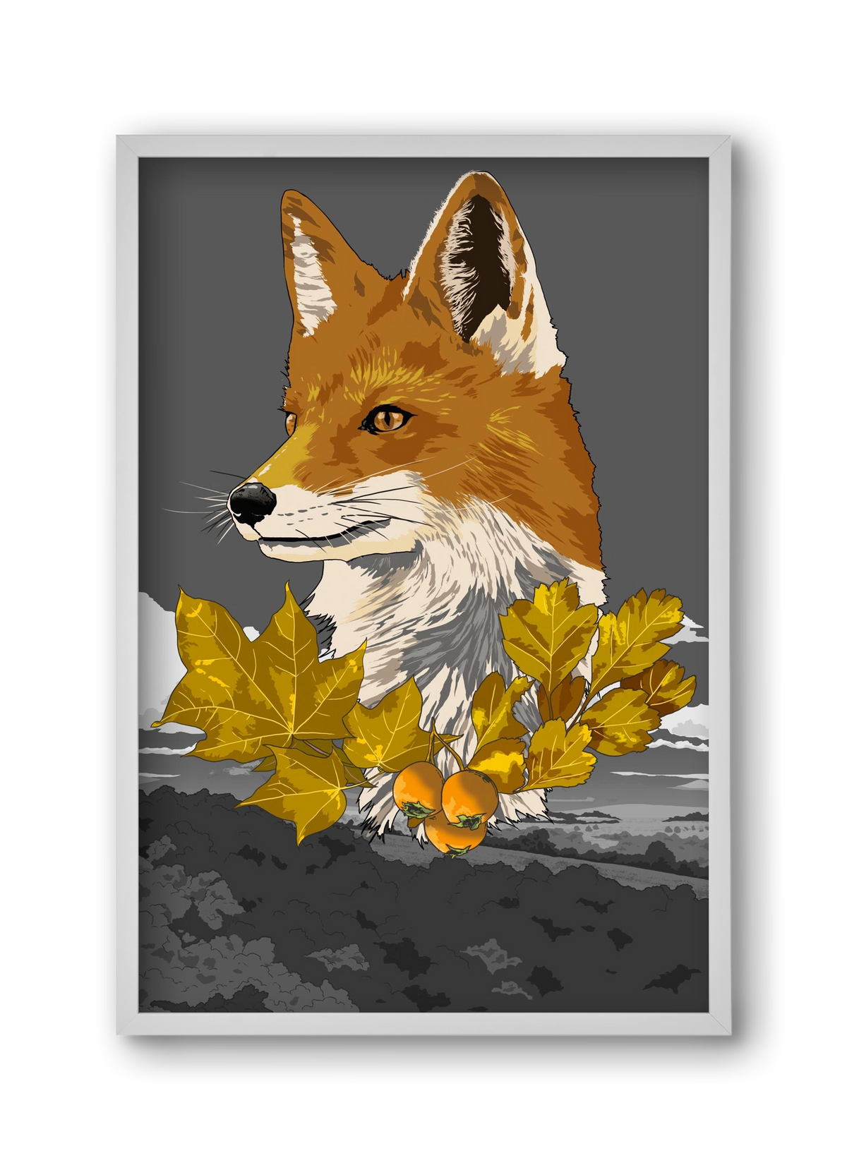 vulpes, 30x45 cm (30x45 cm), Fehér keret