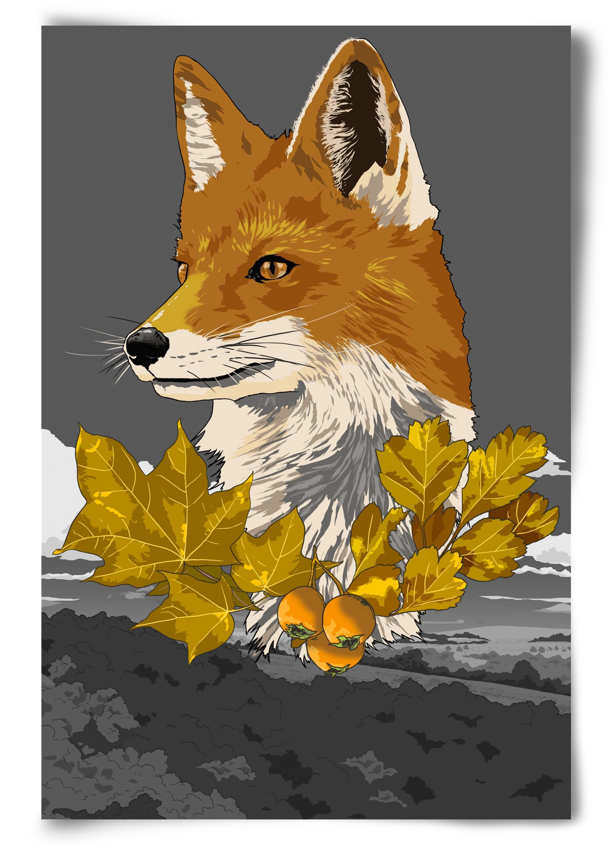 vulpes, 60x90 cm, Keret nélkül