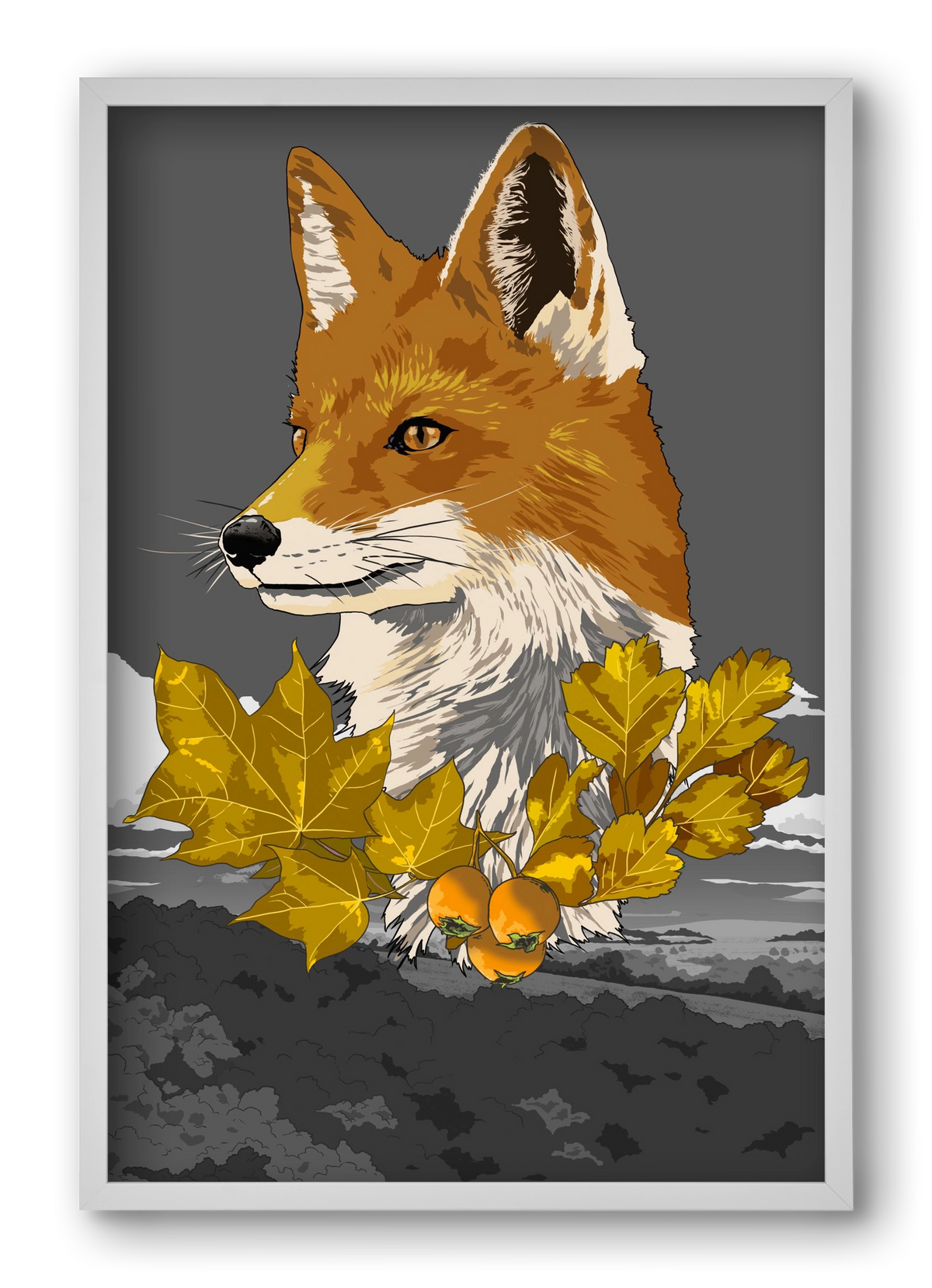 vulpes, 40x60 cm (40x60 cm), Fehér keret