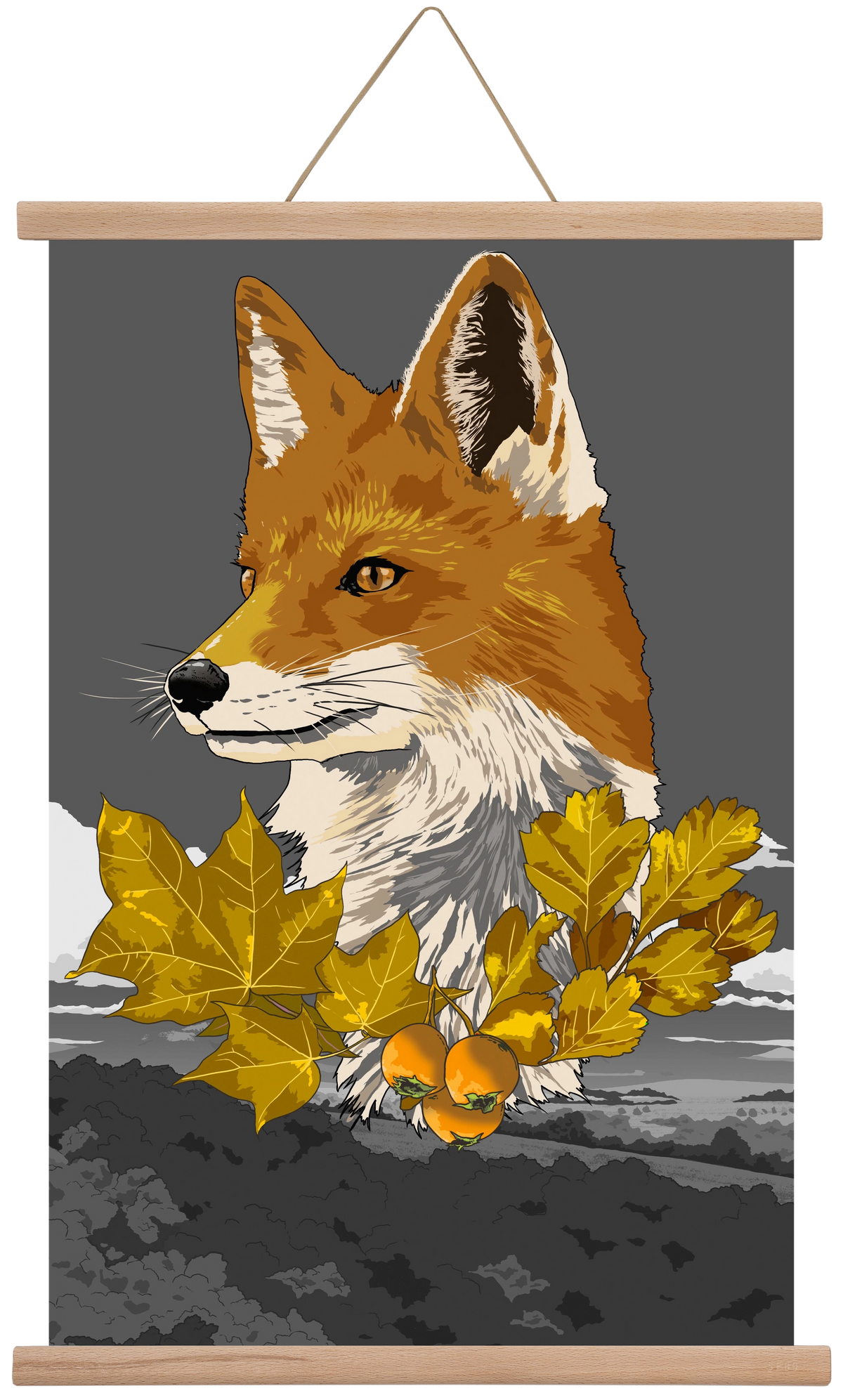vulpes, 40x60 cm (40x60 cm), Tölgy akasztó