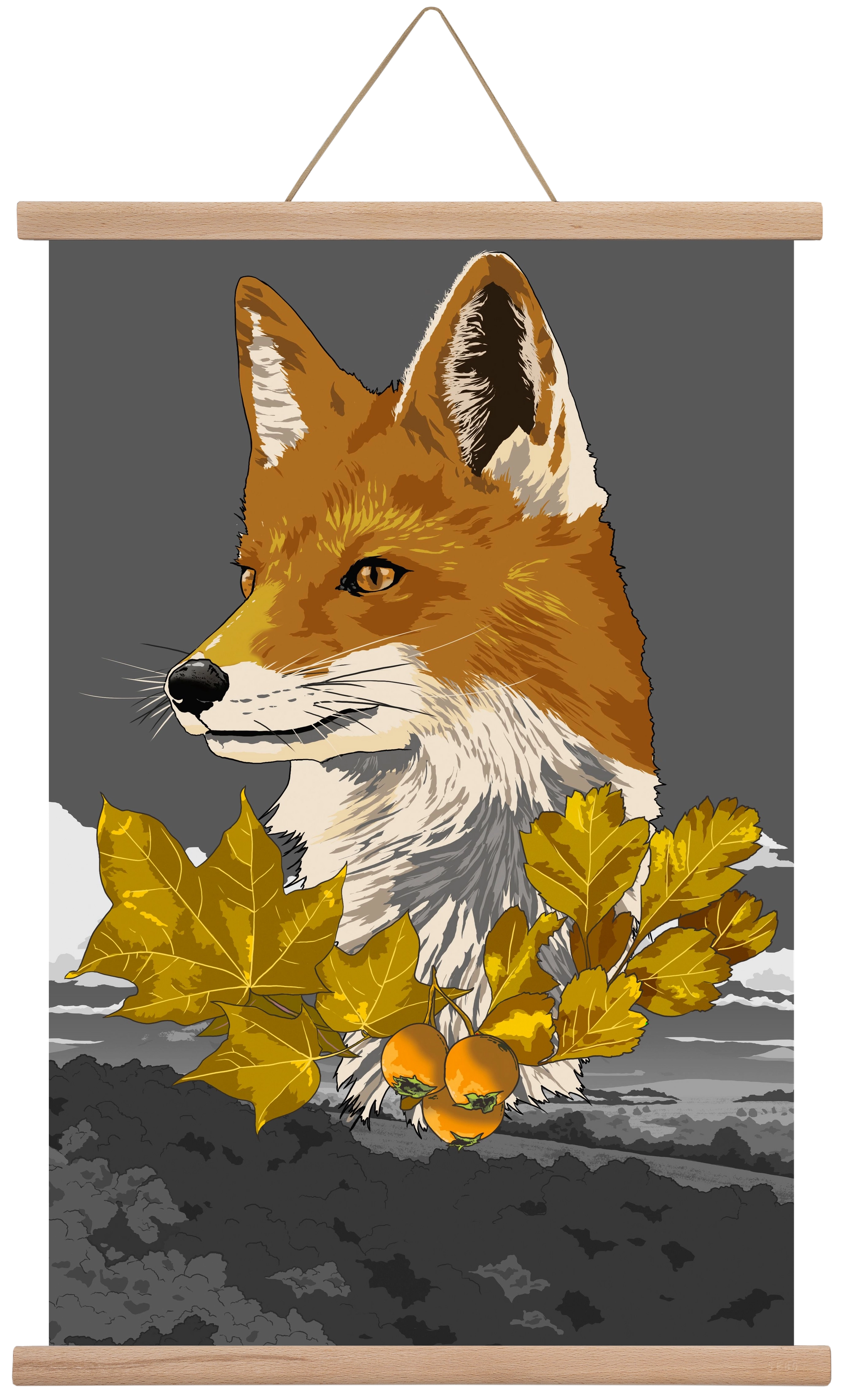 vulpes, 40x60 cm (40x60 cm), Tölgy akasztó