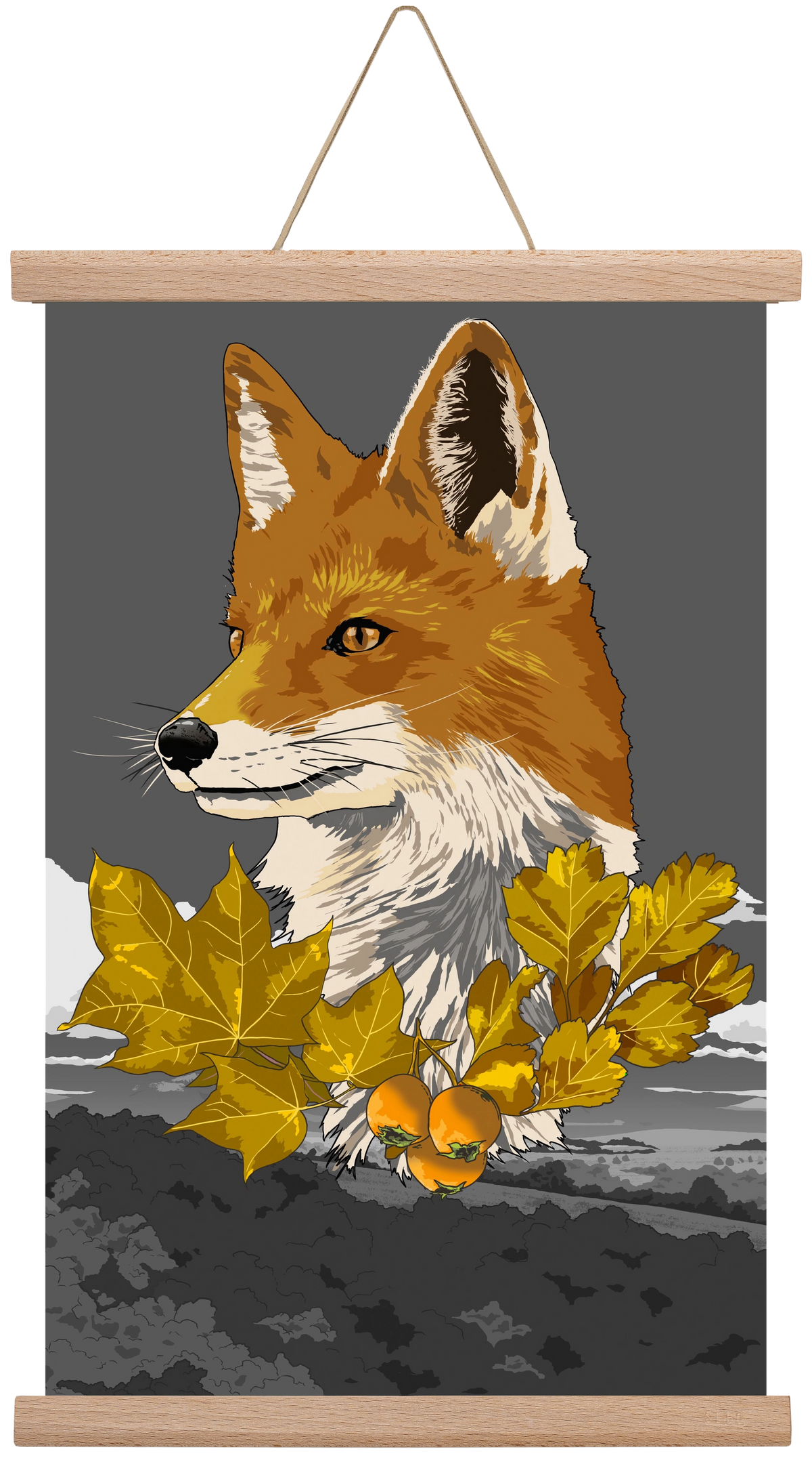 vulpes, 30x45 cm (30x45 cm), Tölgy akasztó