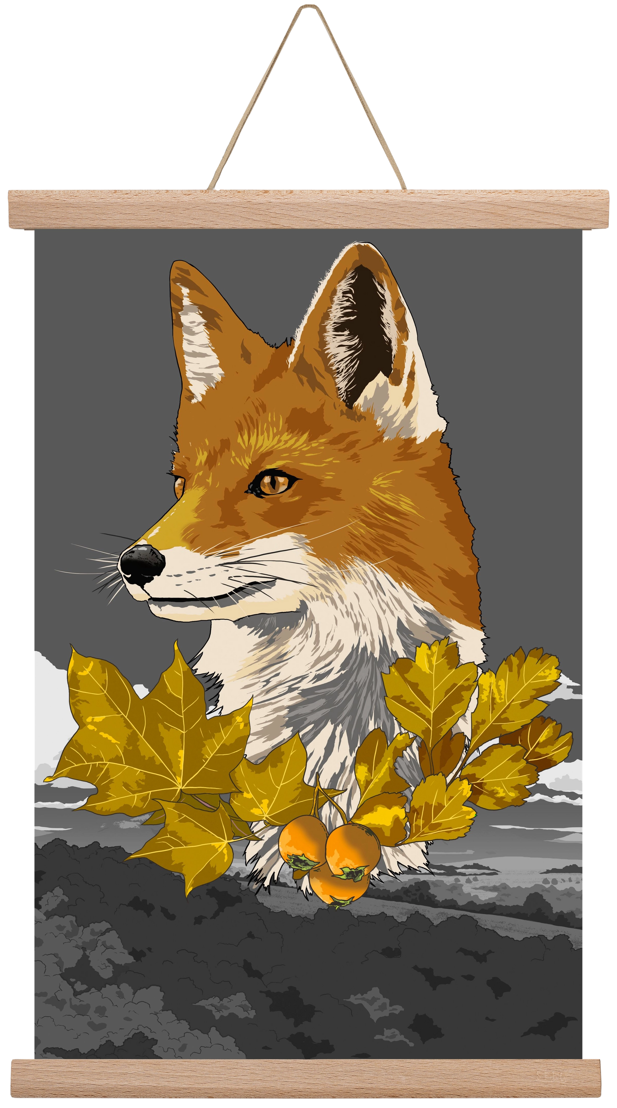 vulpes, 30x45 cm (30x45 cm), Tölgy akasztó