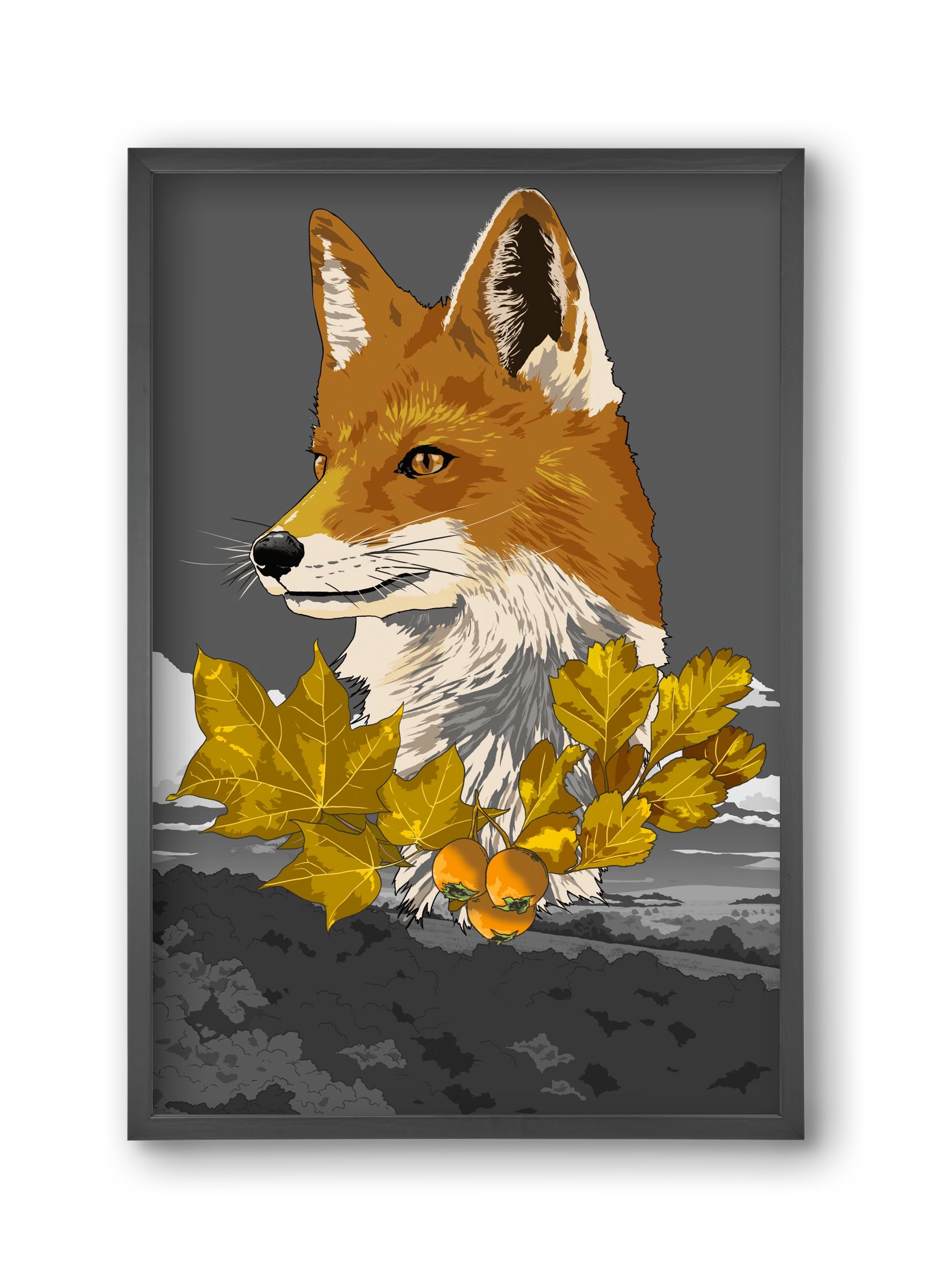 vulpes, 30x45 cm (30x45 cm), Fekete keret