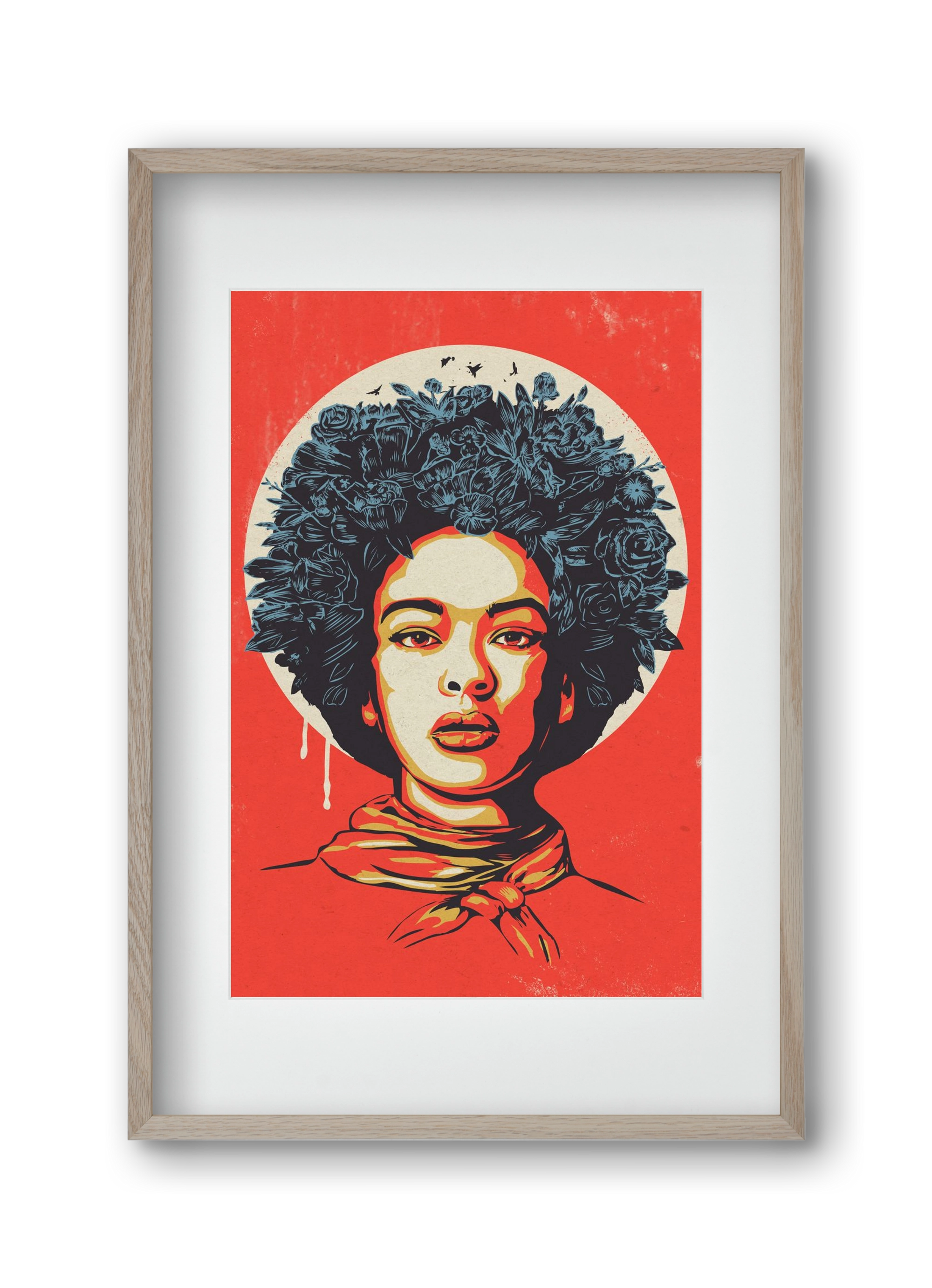 Flower Power, 30x45 cm (20x30 cm), Tölgy keret, paszpartuval