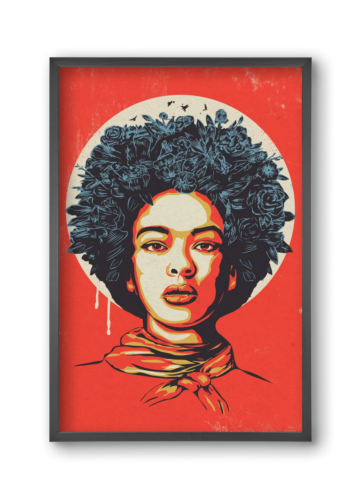 Flower Power, 30x45 cm (30x45 cm), Fekete keret