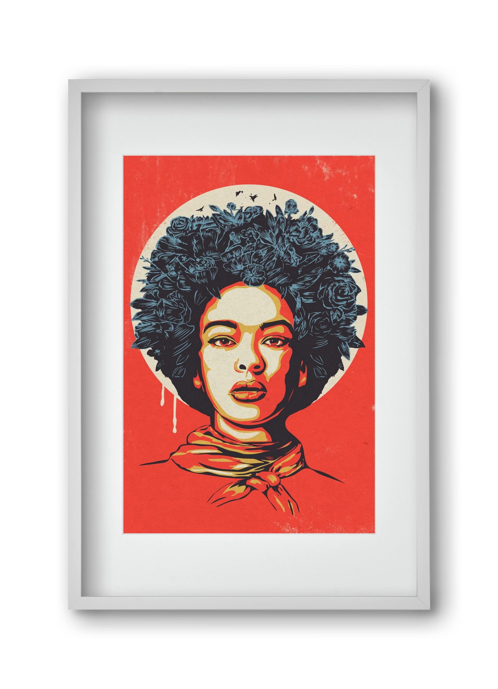 Flower Power, 30x45 cm (20x30 cm), Fehér keret, paszpartuval