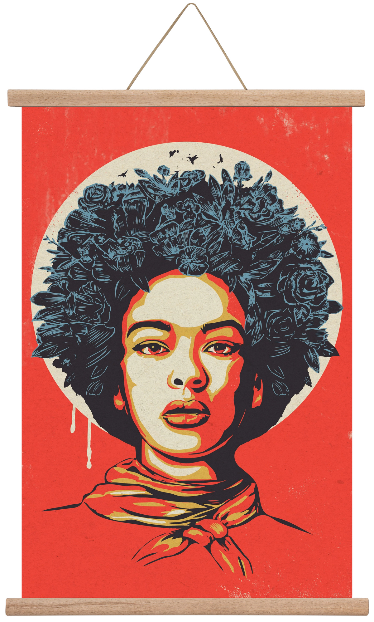 Flower Power, 40x60 cm (40x60 cm), Tölgy akasztó