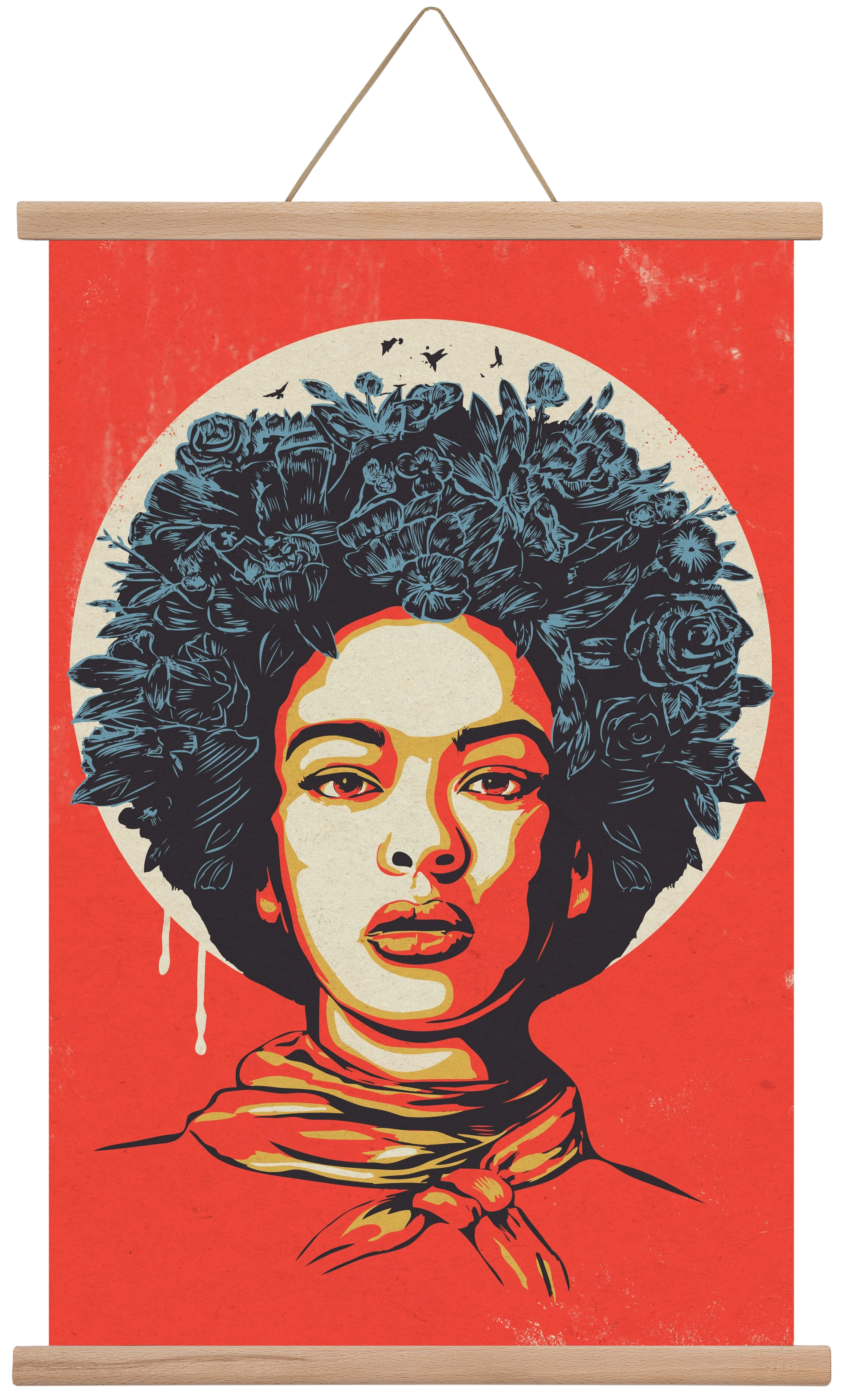 Flower Power, 40x60 cm (40x60 cm), Tölgy akasztó